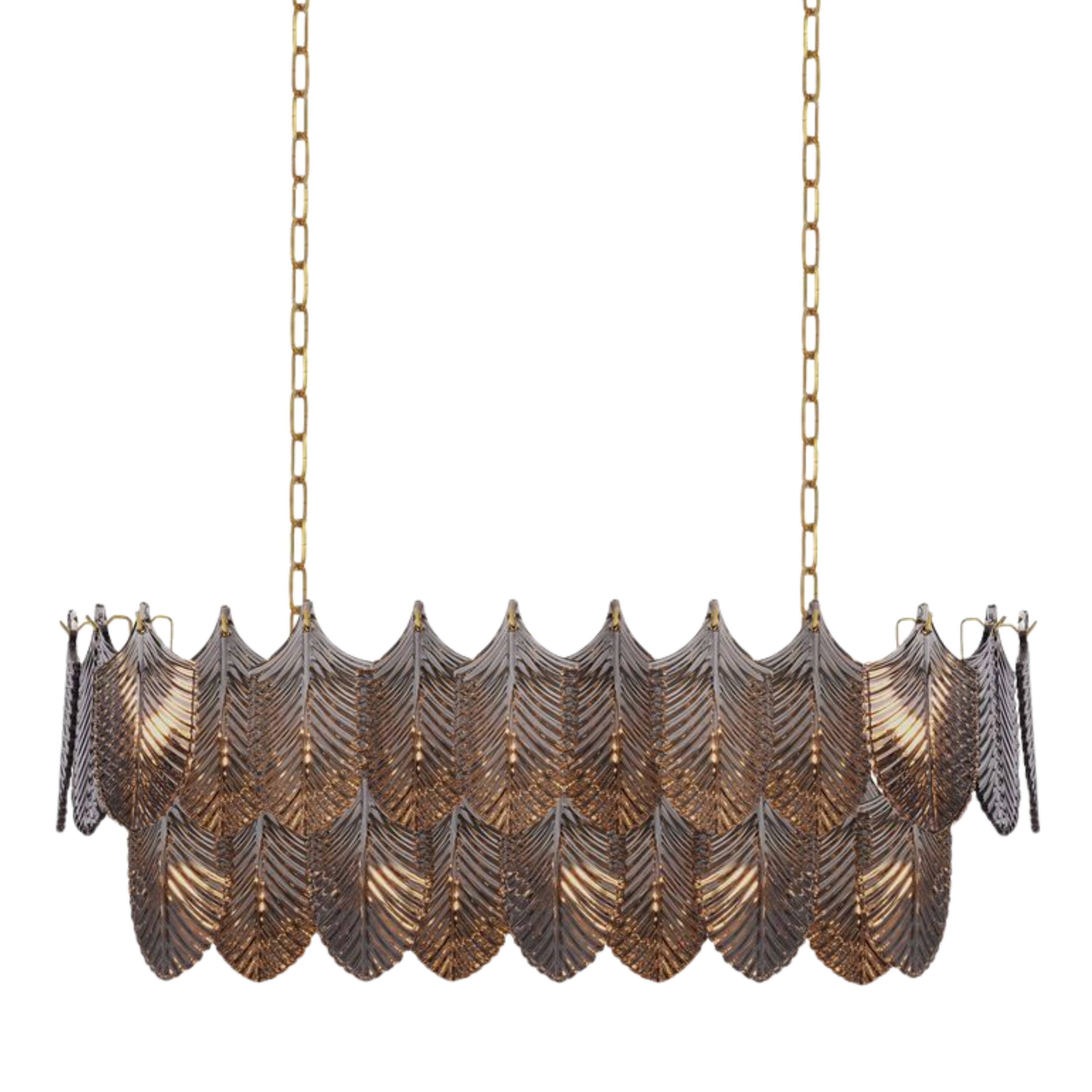Fonteyn Smokey Quartz Glass Oval Chandelier