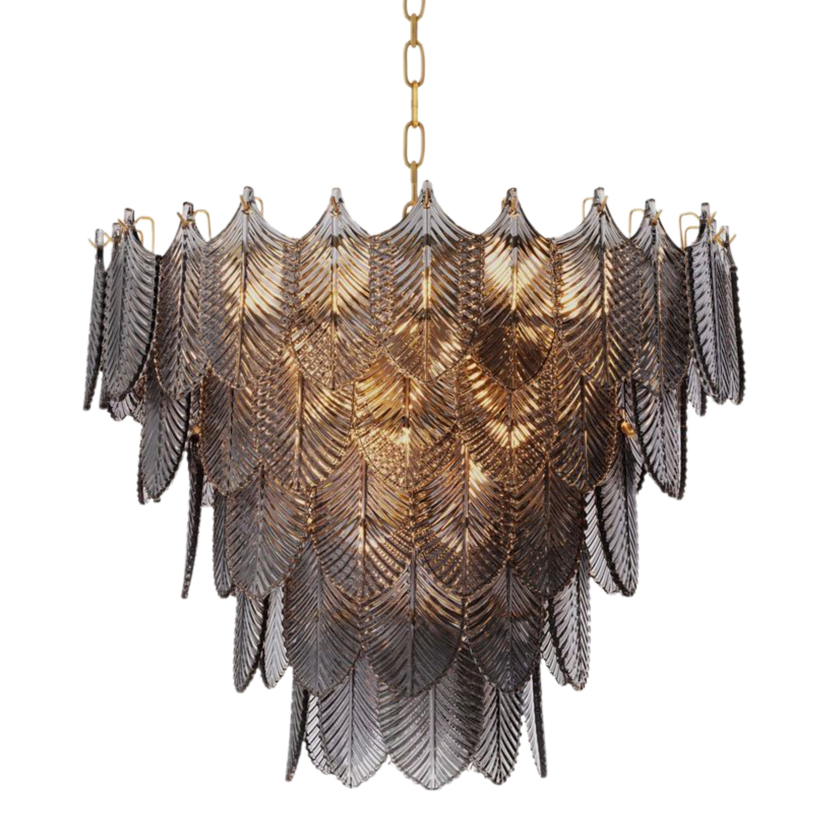 Fonteyn Smokey Quartz Glass Round Chandelier