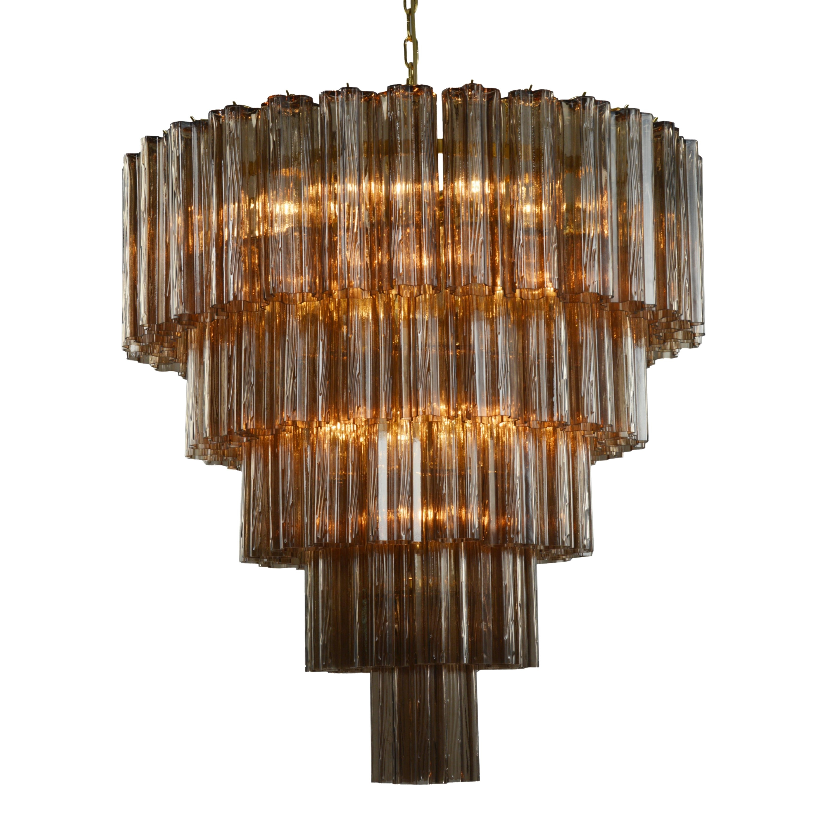 Empire Smokey Quartz Glass Chandelier