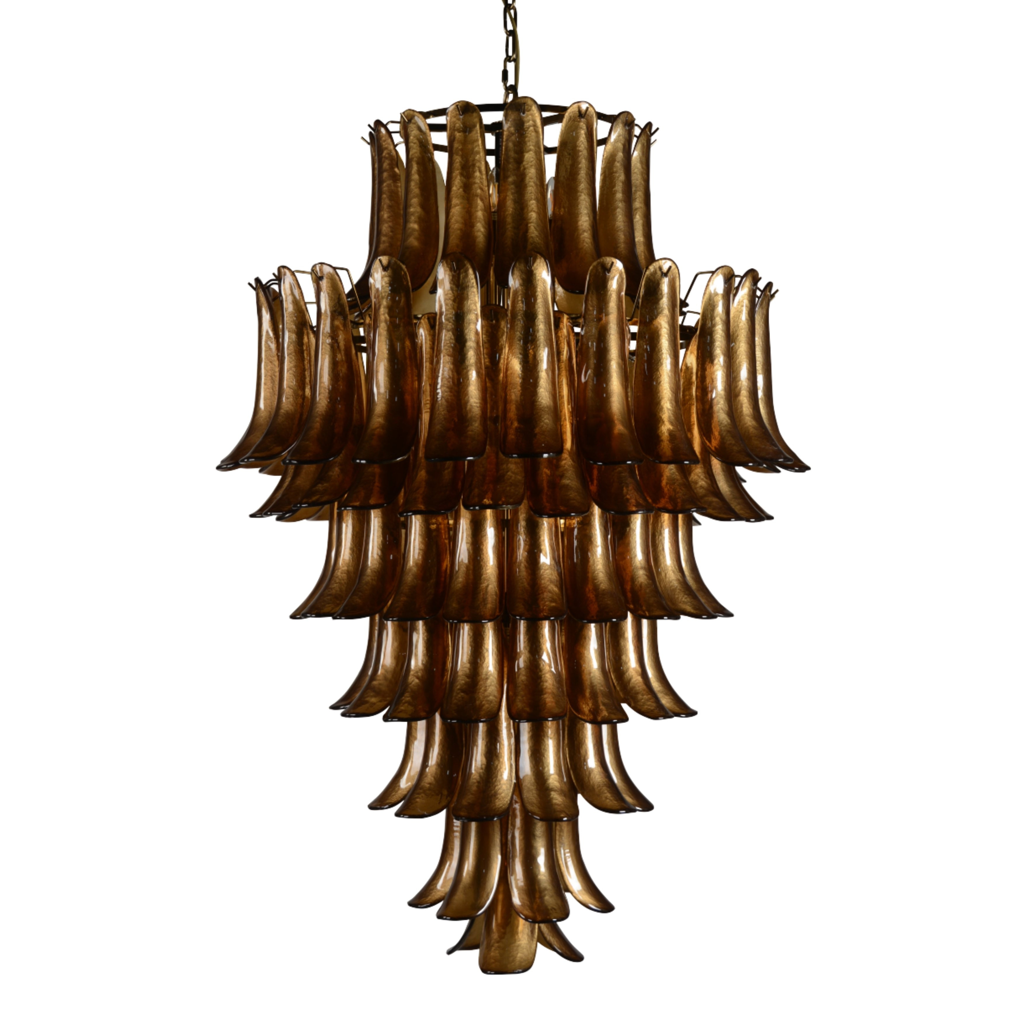 Josephine Amber Glass Peacock Chandelier