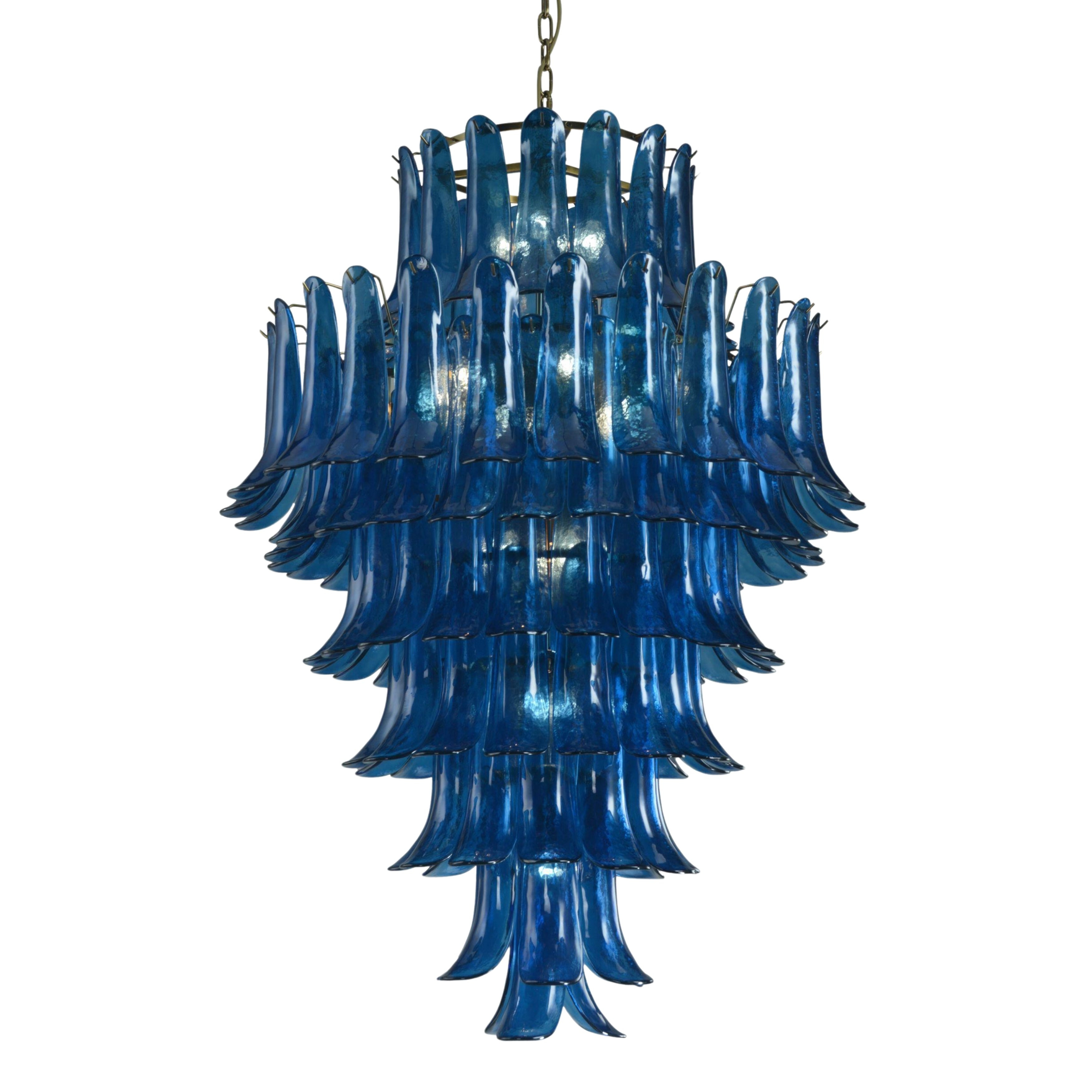 Josephine Blue Glass Peacock Chandelier