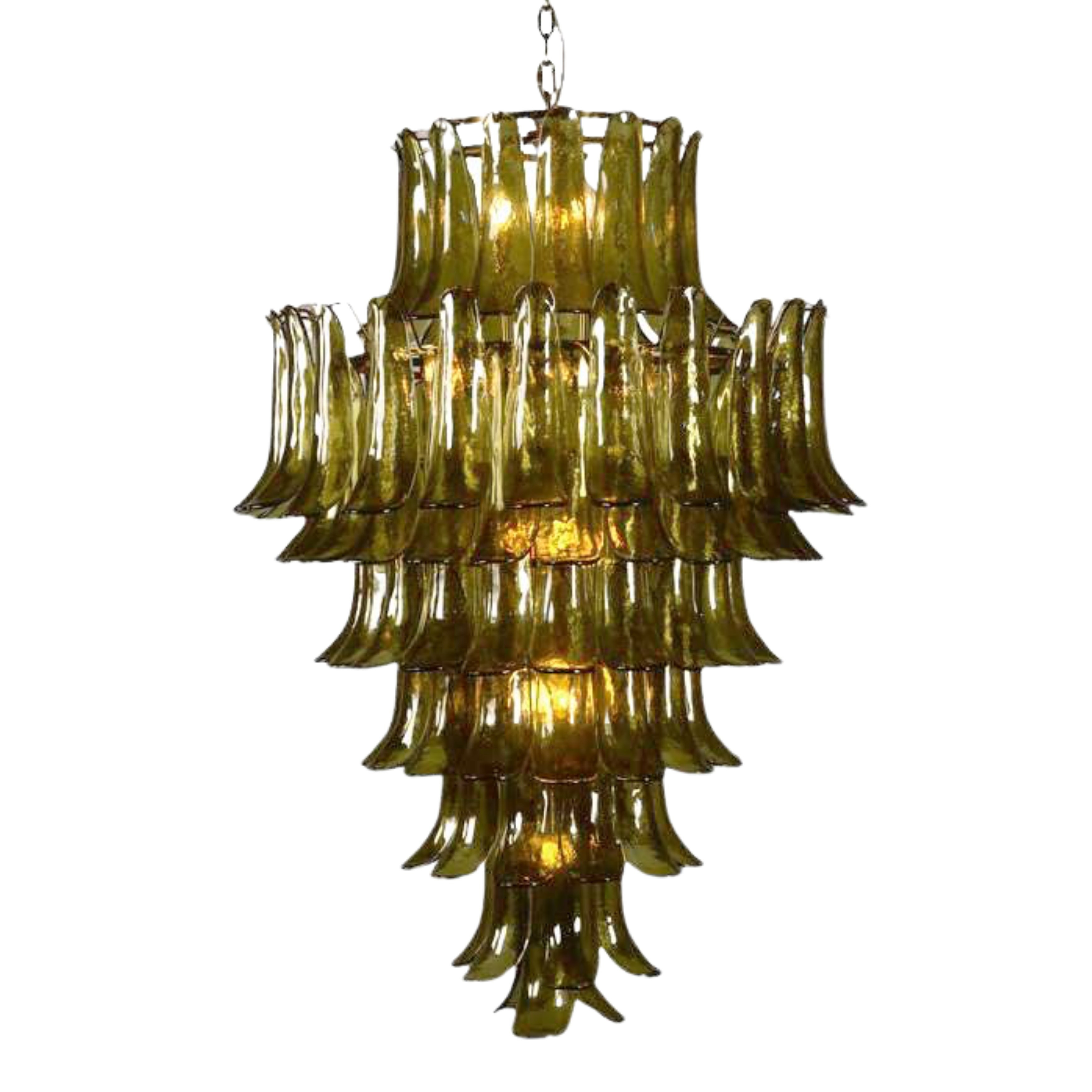 Josephine Green Glass Peacock Chandelier