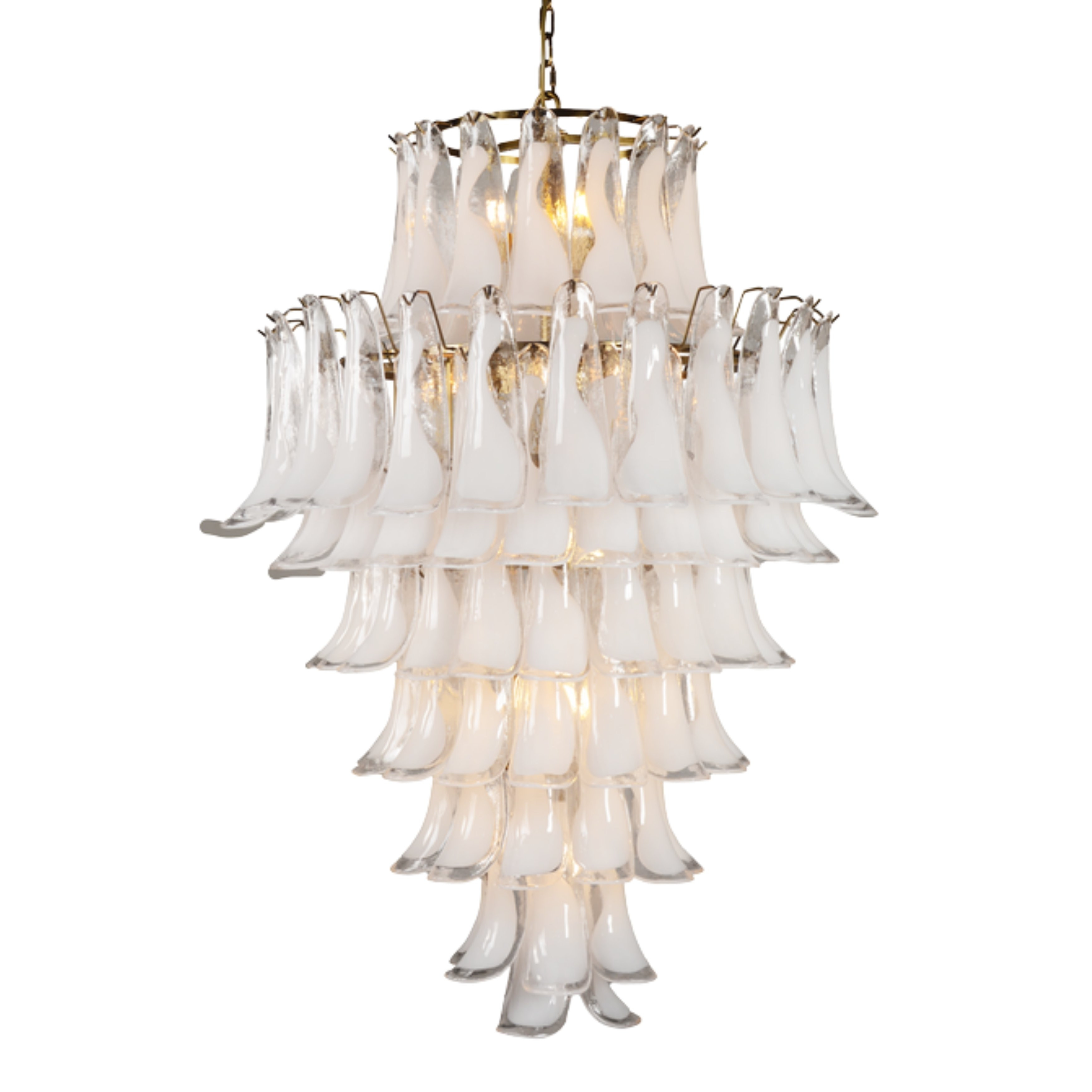 Josephine White Glass Peacock Chandelier