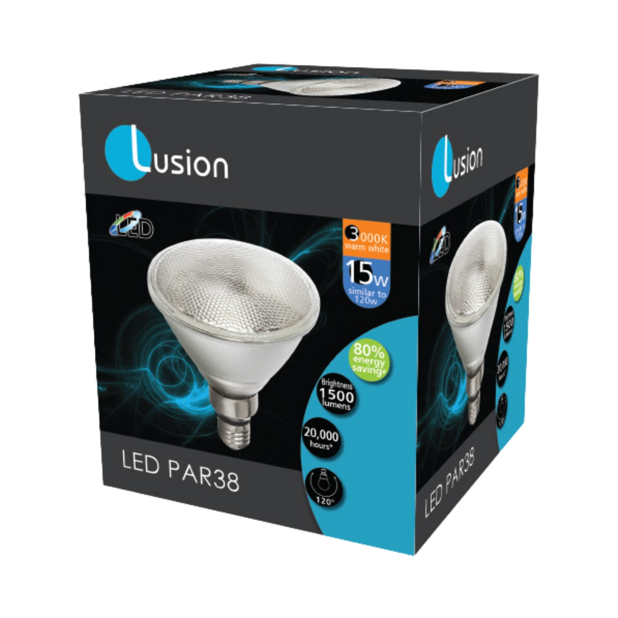 15W Glass Reflector Warm White E27 PAR38 LED Bulb