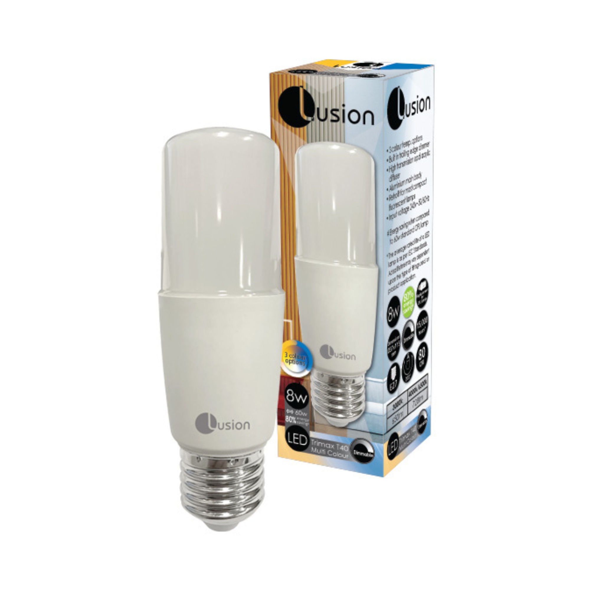 240V 8W Trimax Dimmable 3CTS E27 T10 LED Bulb