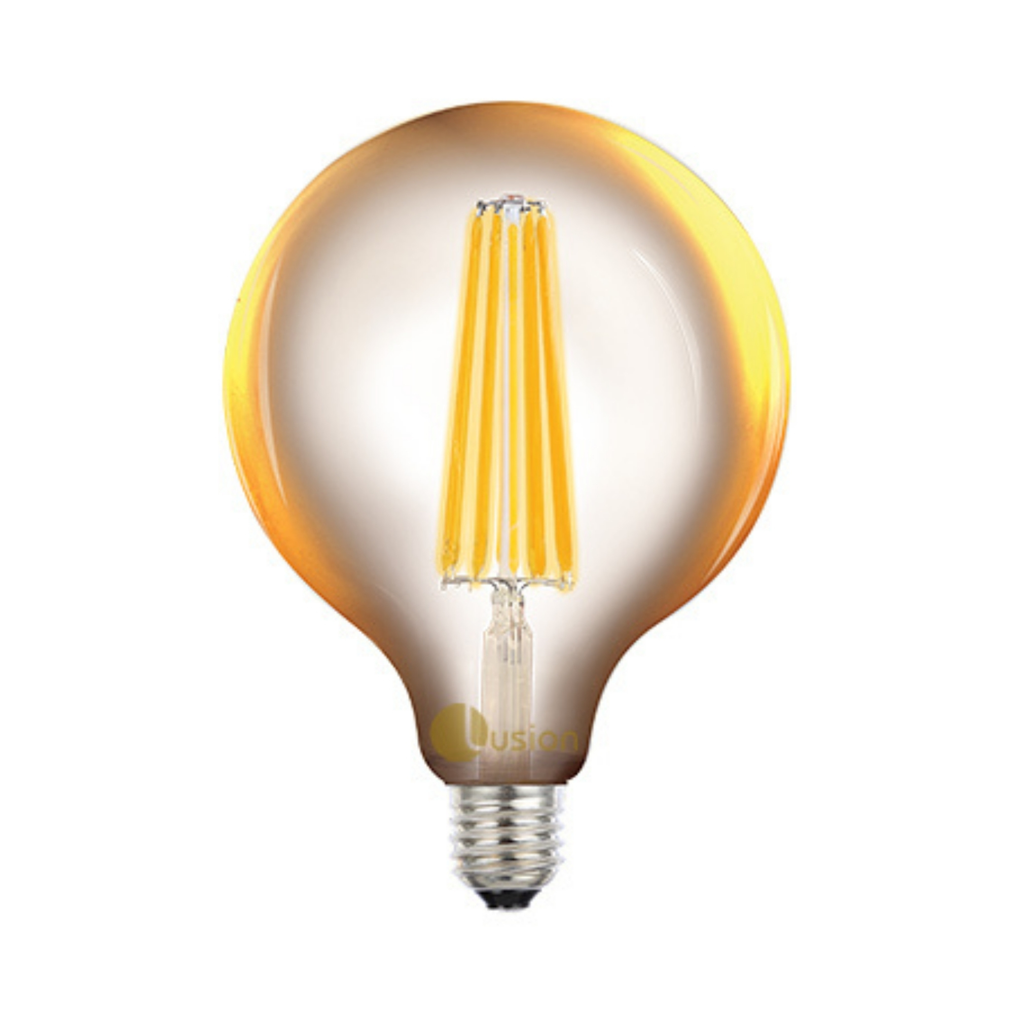 8W Spherical Amber Glass Warm White E27 G125 LED Bulb