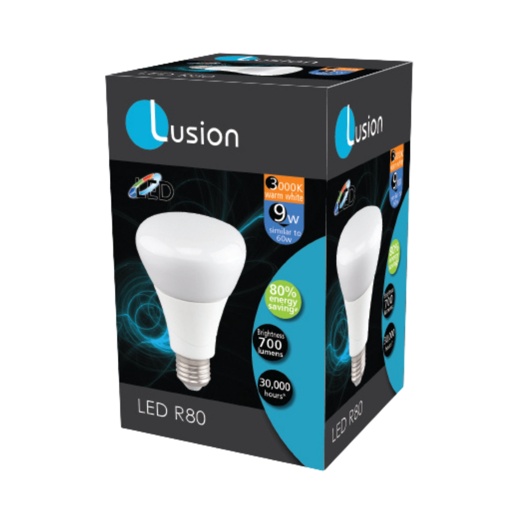 9W Frosted Glass Reflector Warm White E27 R80 LED Bulb