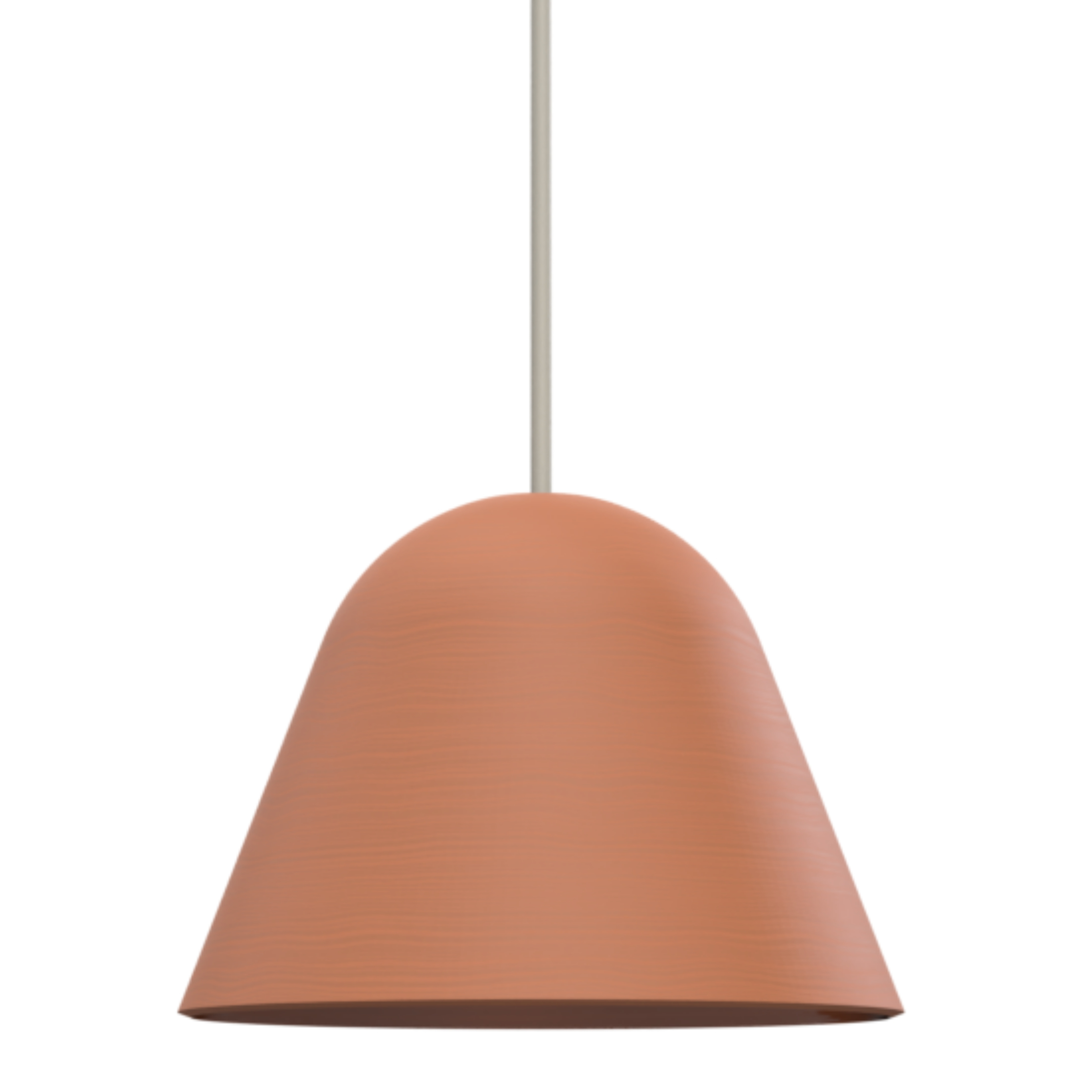 Okina Rounded Conical Clay Pendant Light - Dark Terracotta