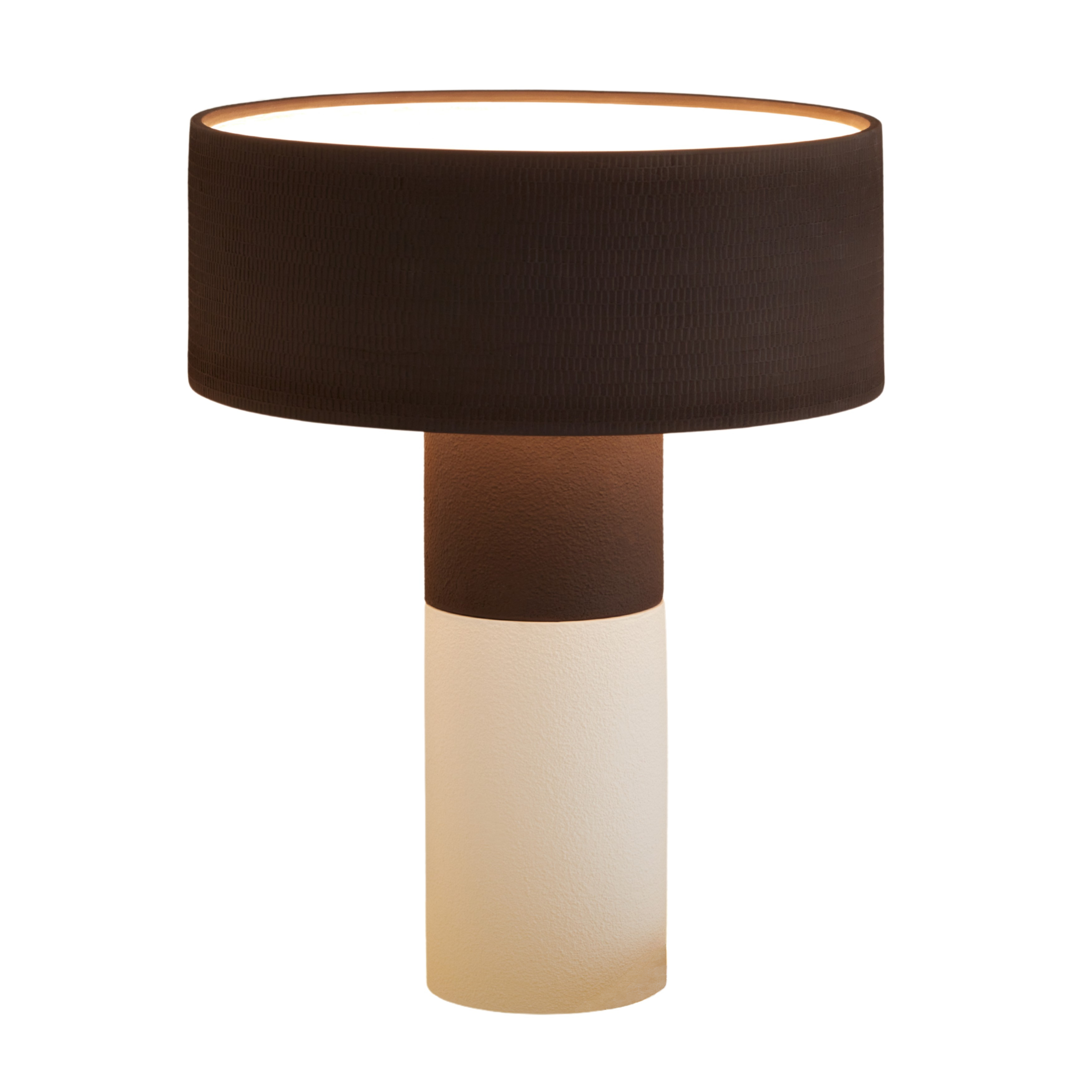 Terra Organic Textured Clay Table Lamp - Choco & White