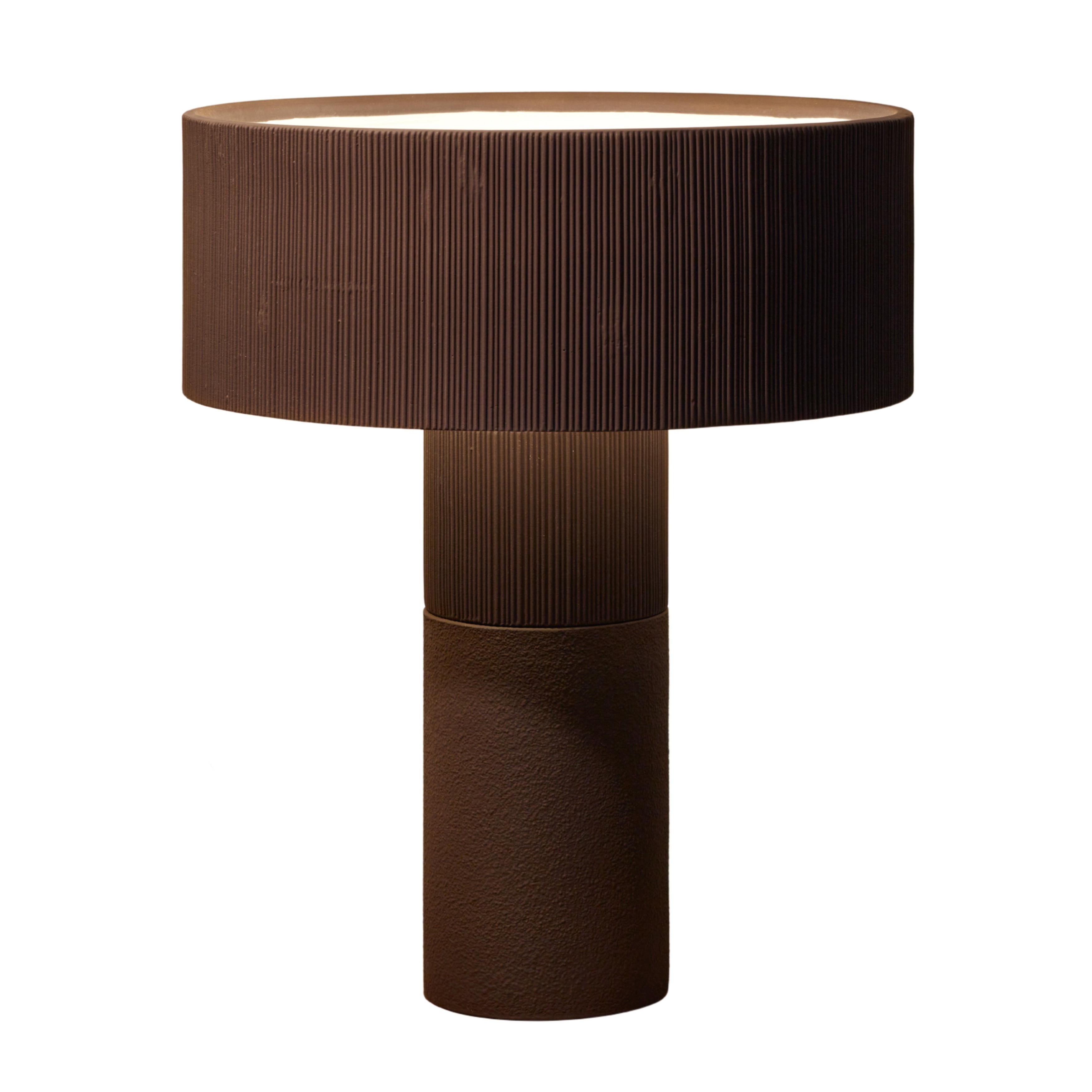 Terra Organic Textured Clay Table Lamp - Pure Choco