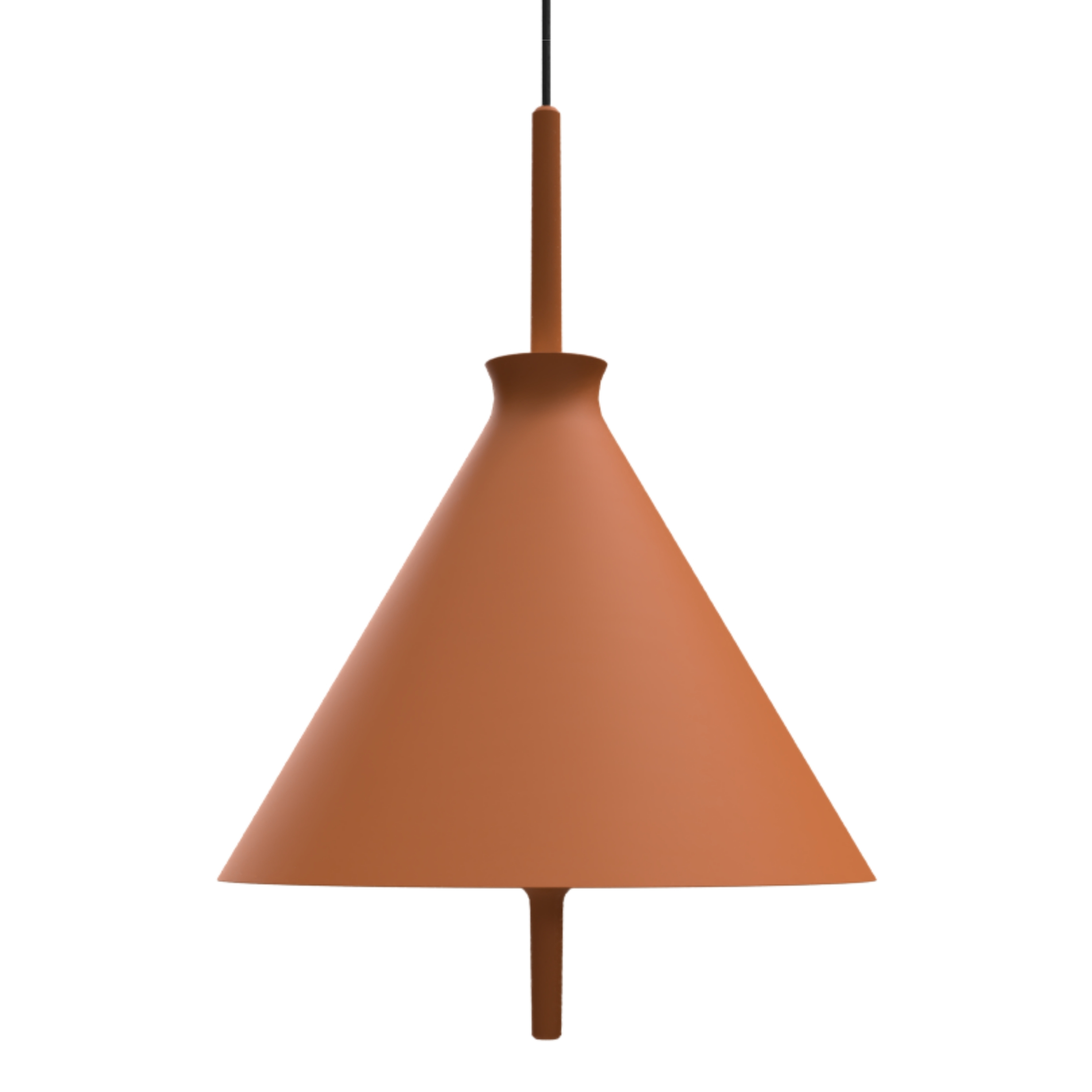 Totana Organic Cone Clay LED Pendant Light - Dark Terracotta