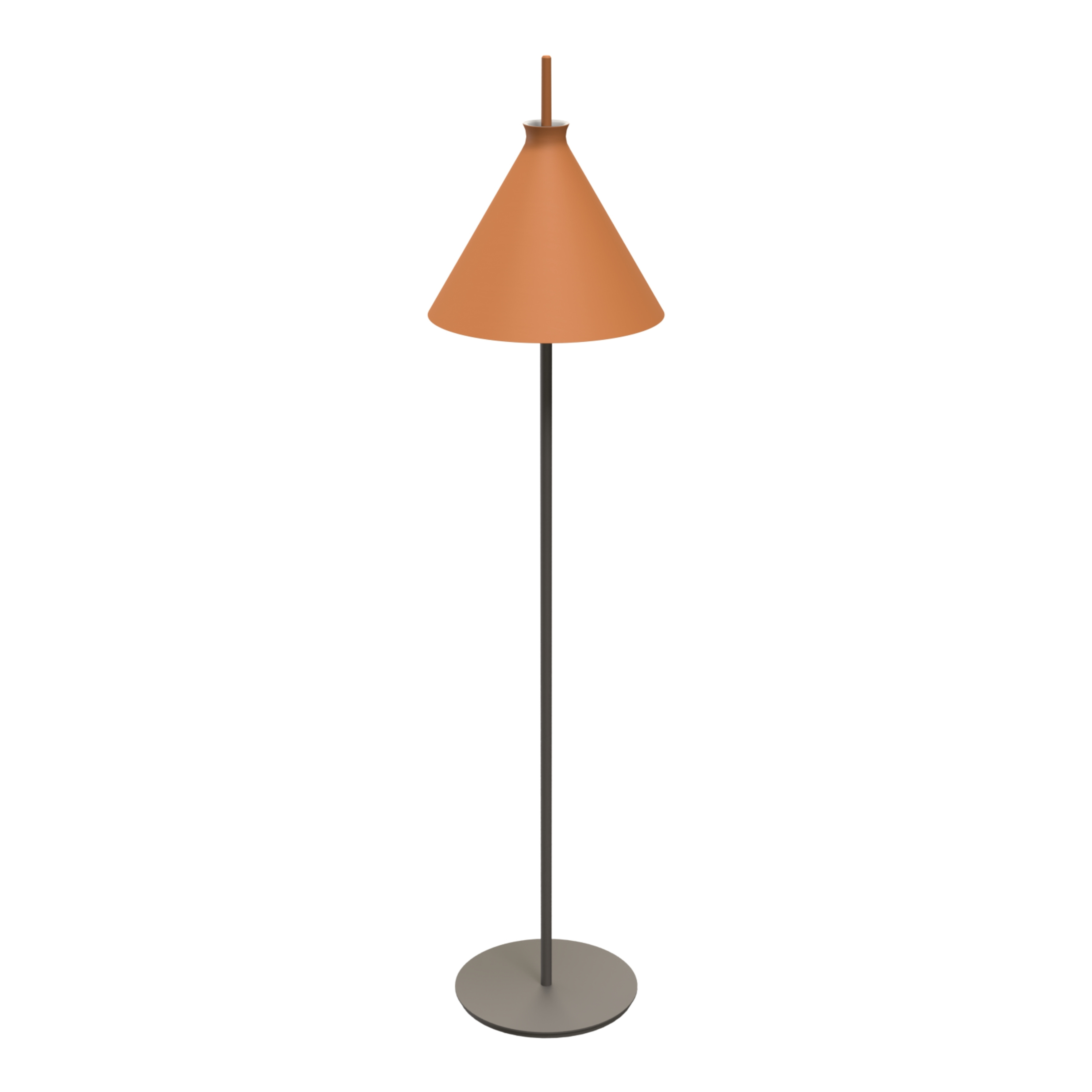 Totana Organic Cone Clay LED Floor Lamp - Dark Terracotta