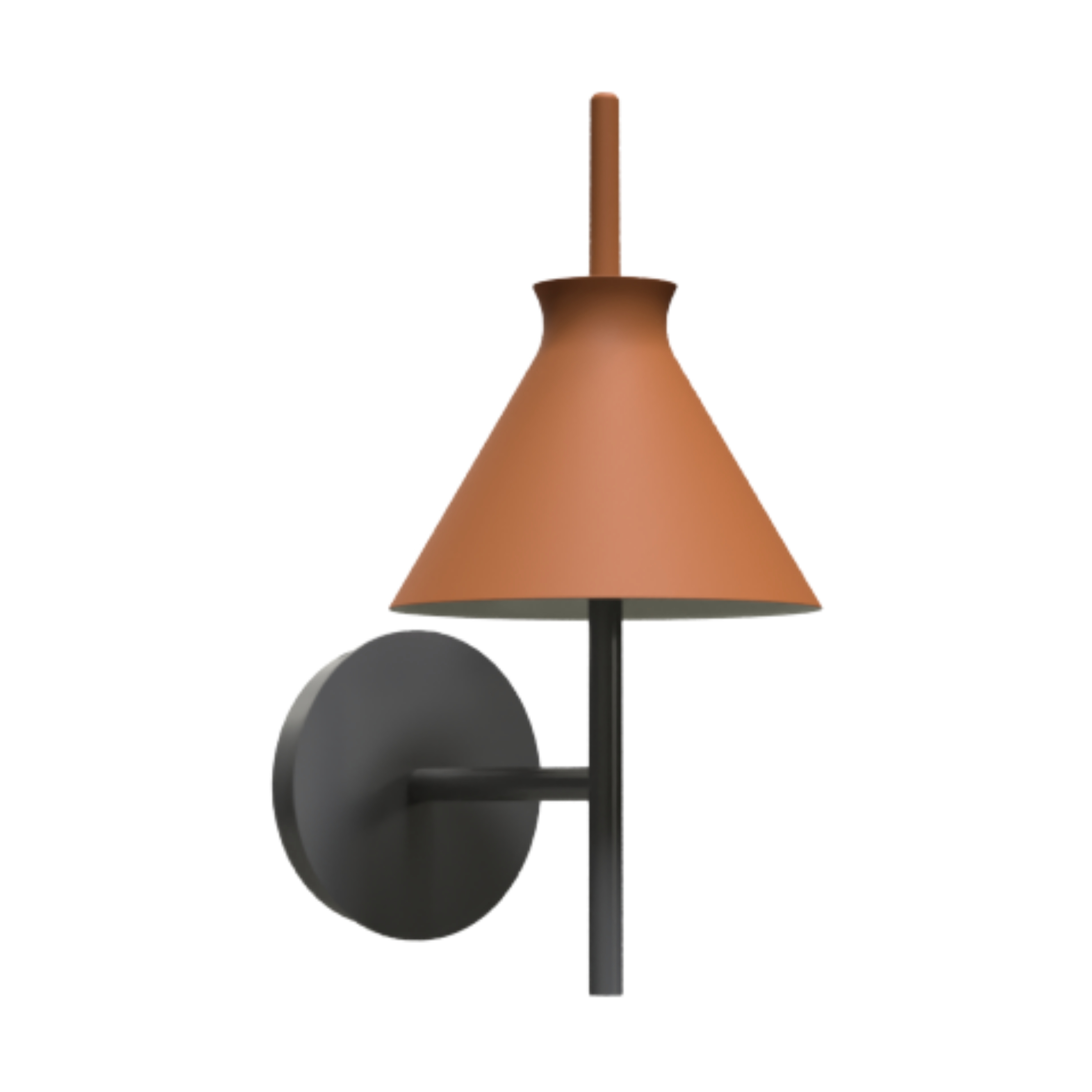 Totana Organic Cone Clay LED Wall Light - Dark Terracotta