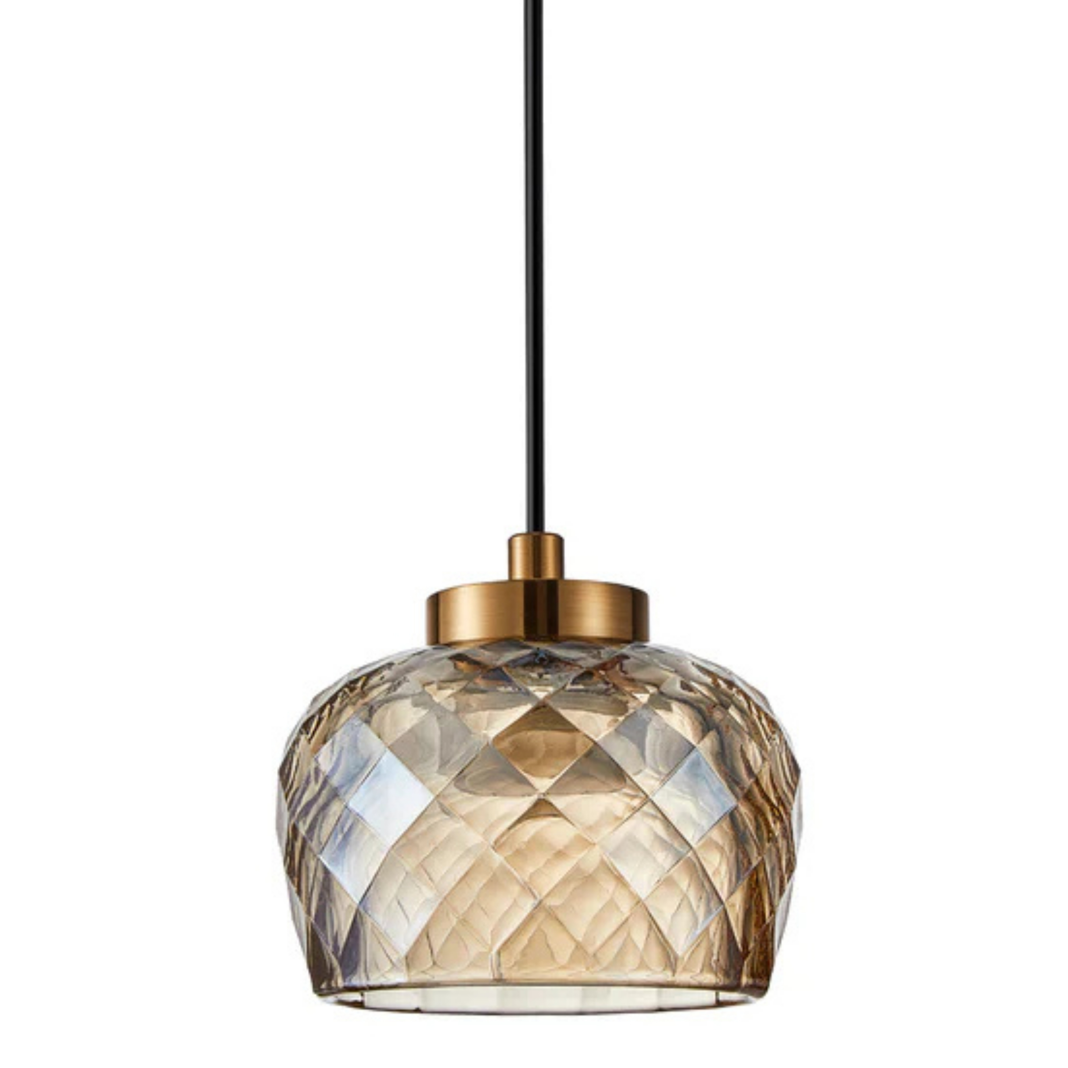 Camille LED Tri-CCT Amber Glass Pendant Light