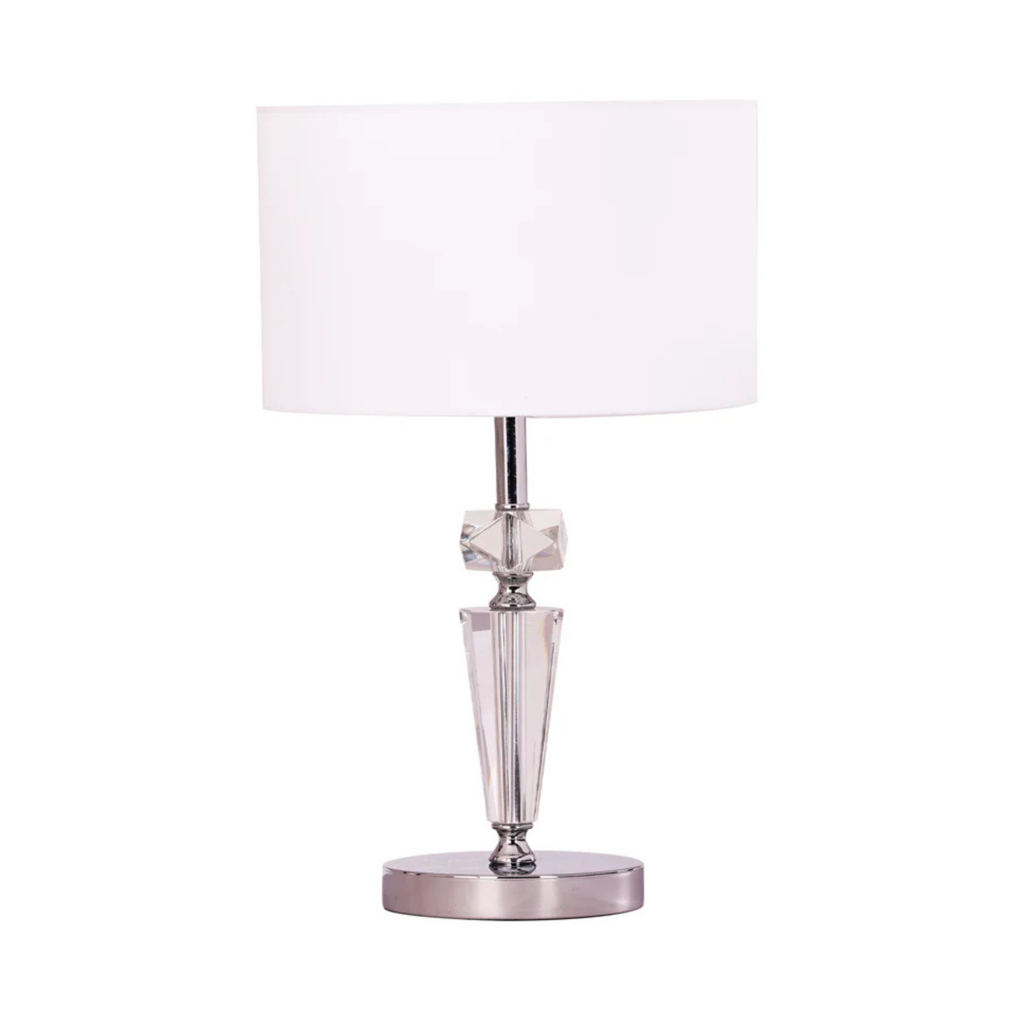 Calla Crystal Chrome with Drum Shade Table Lamp