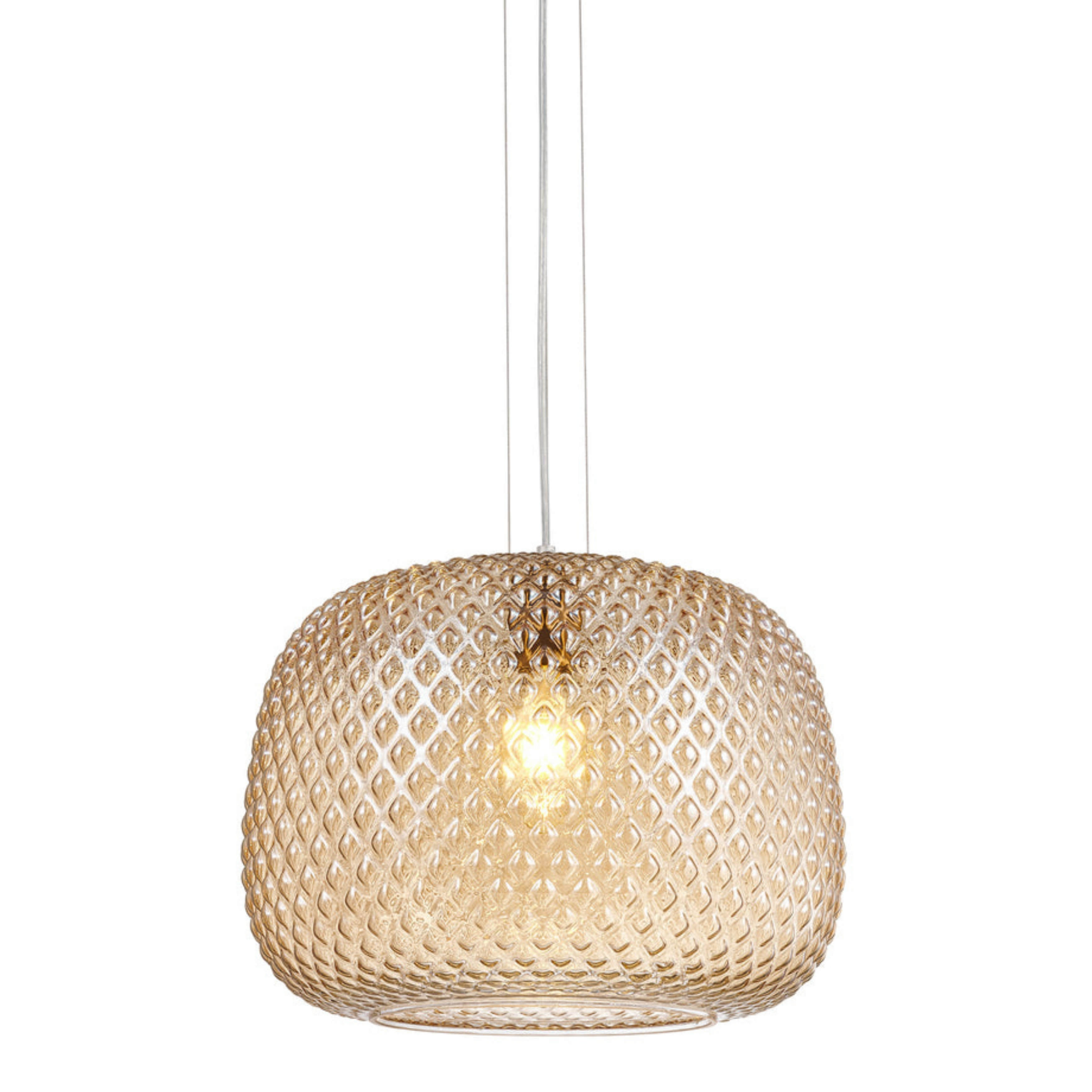 Lenox Amber Textured Dome Glass Pendant Light