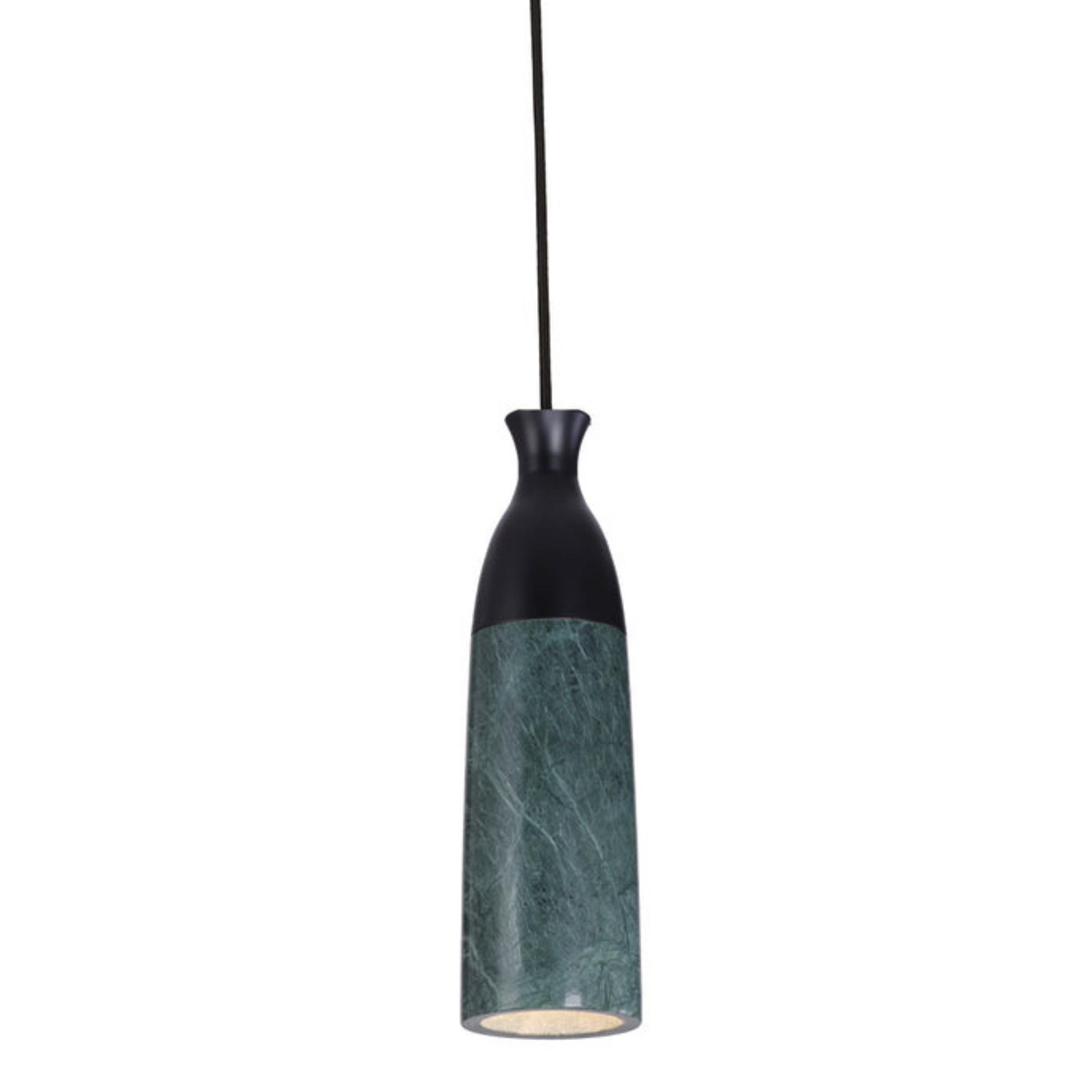 Marlo Cylinder Green Marble Pendant Light