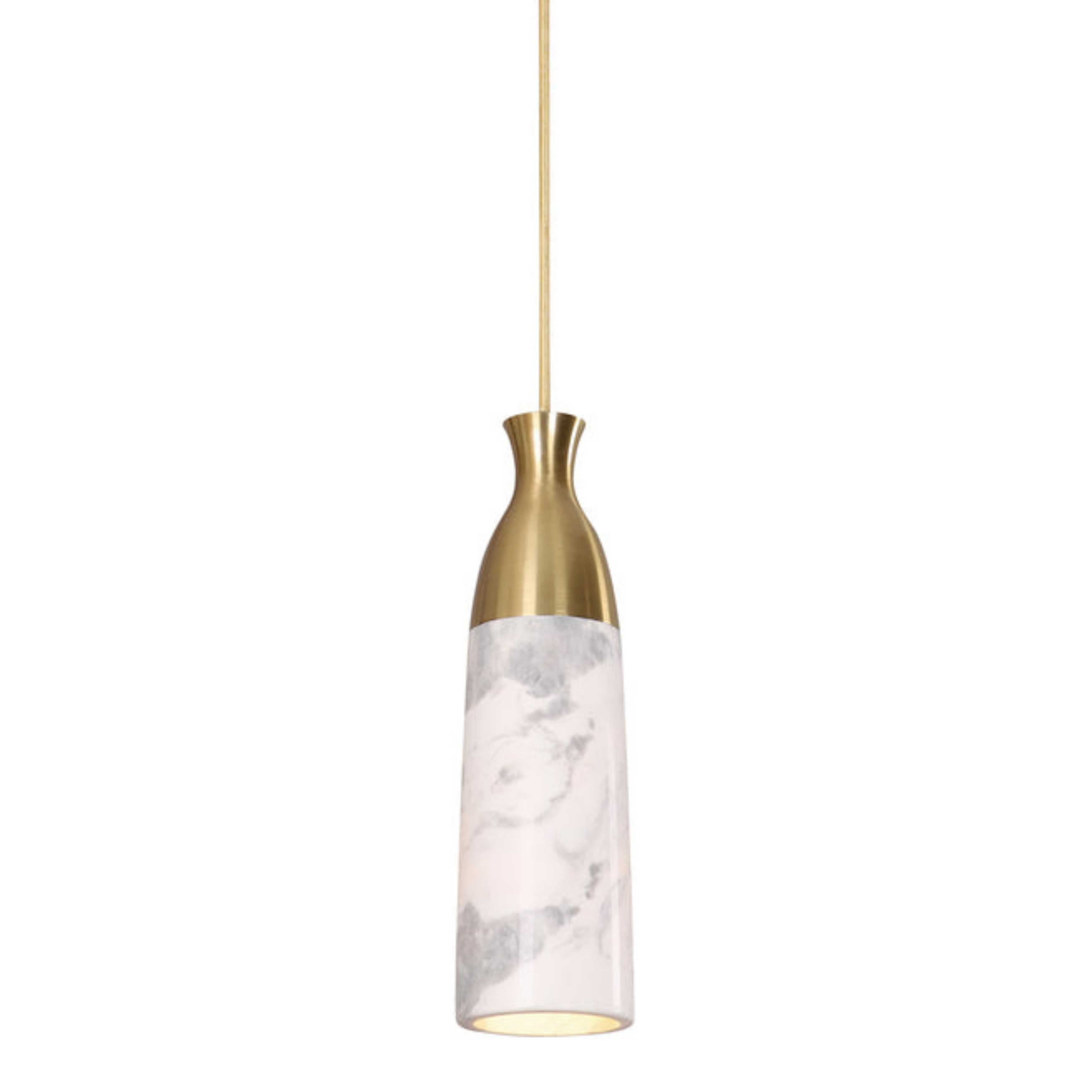 Marlo Cylinder White Marble Pendant Light