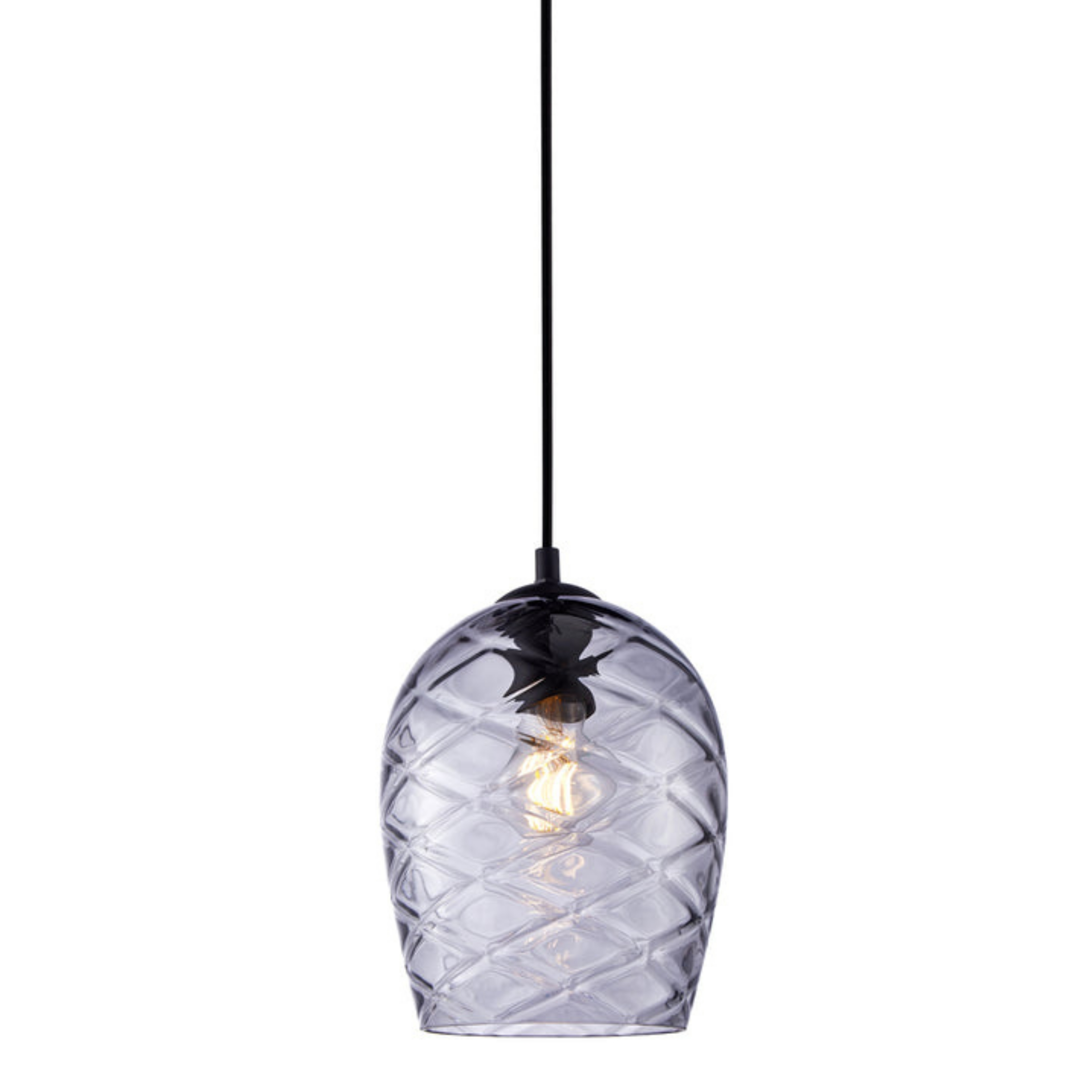 Nala Smoked Black Wine Glass Pendant Light