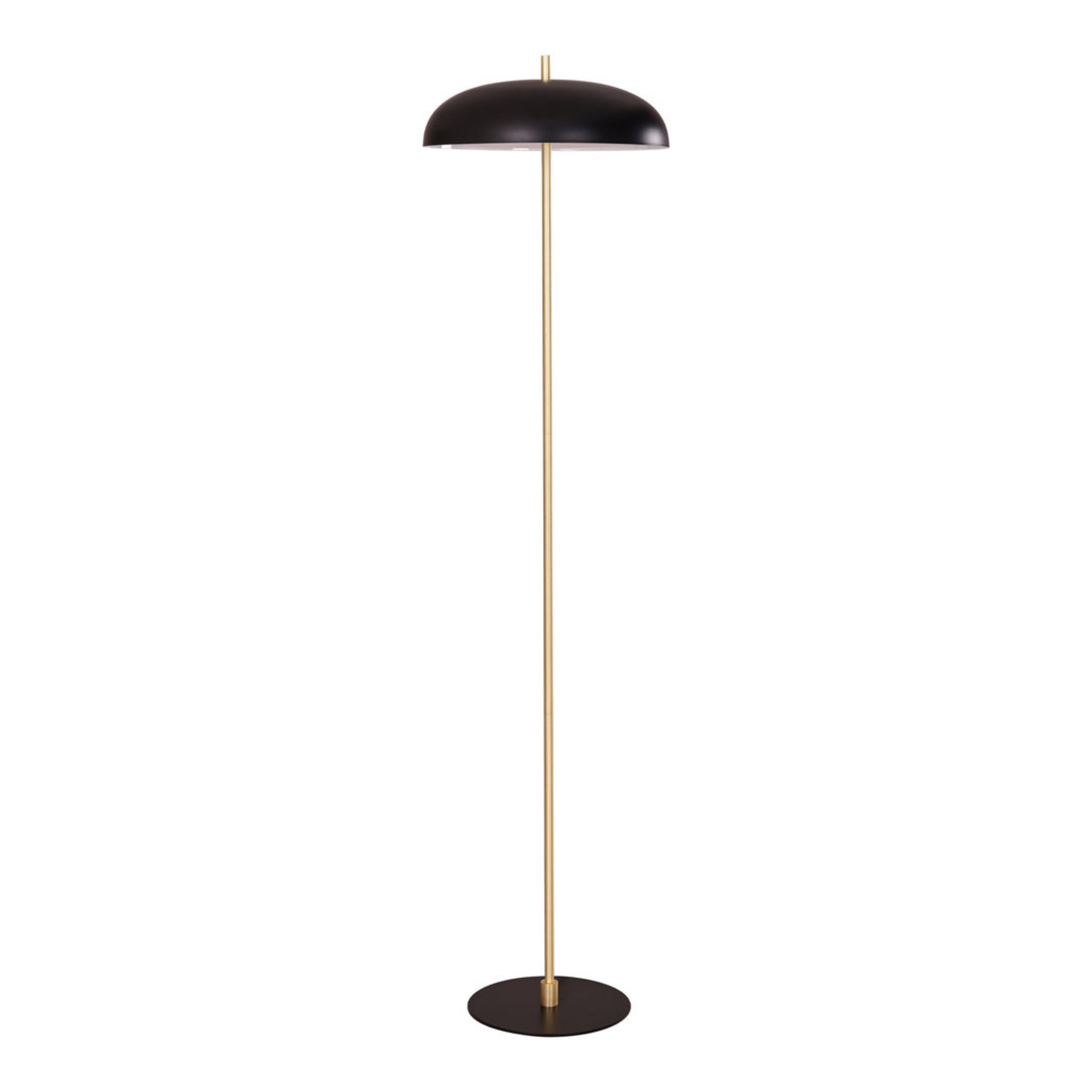 Prudence Black Dome Brass Rod Floor Lamp