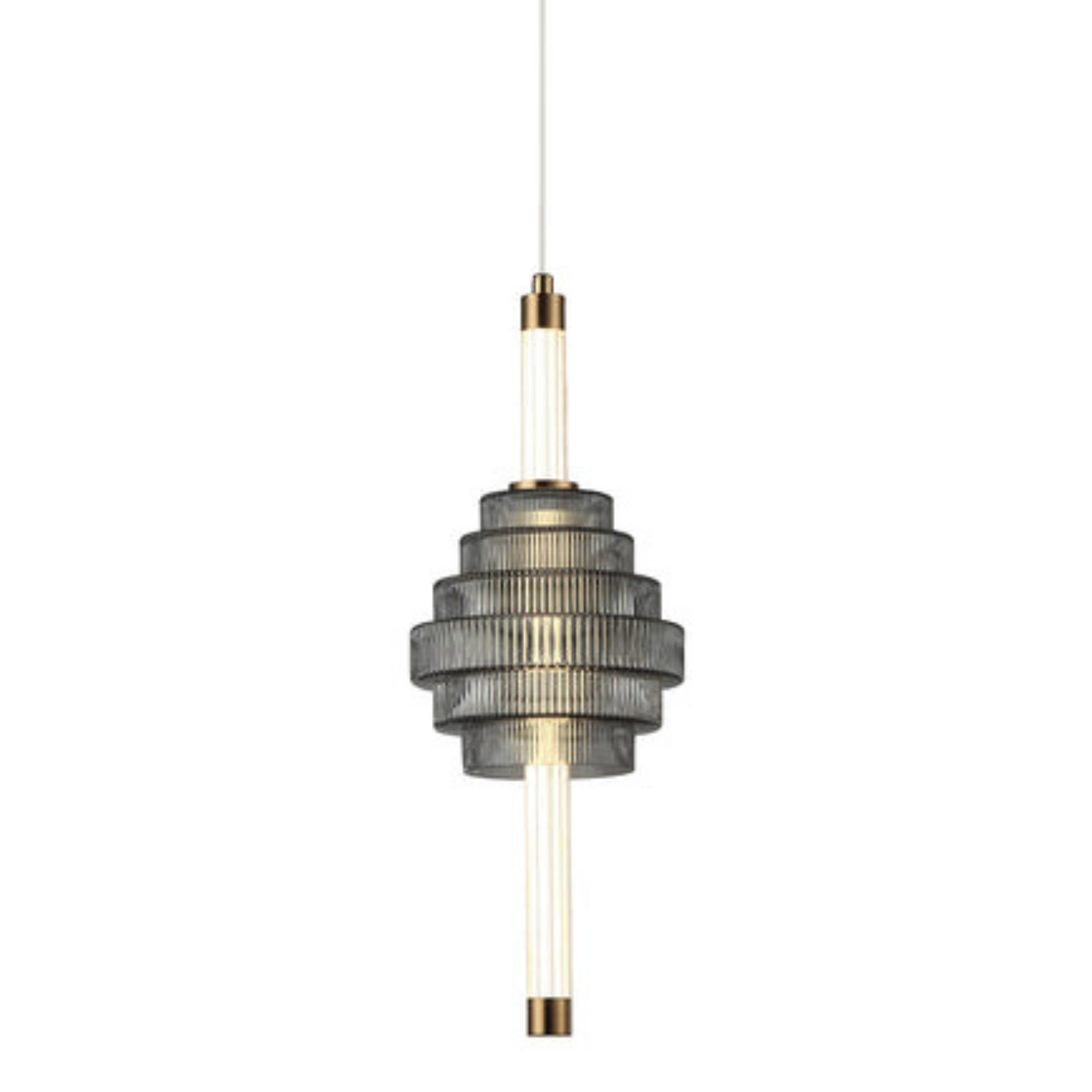 Wynona Smoked Grey Spinning Top Tri-CCT Pendant Light