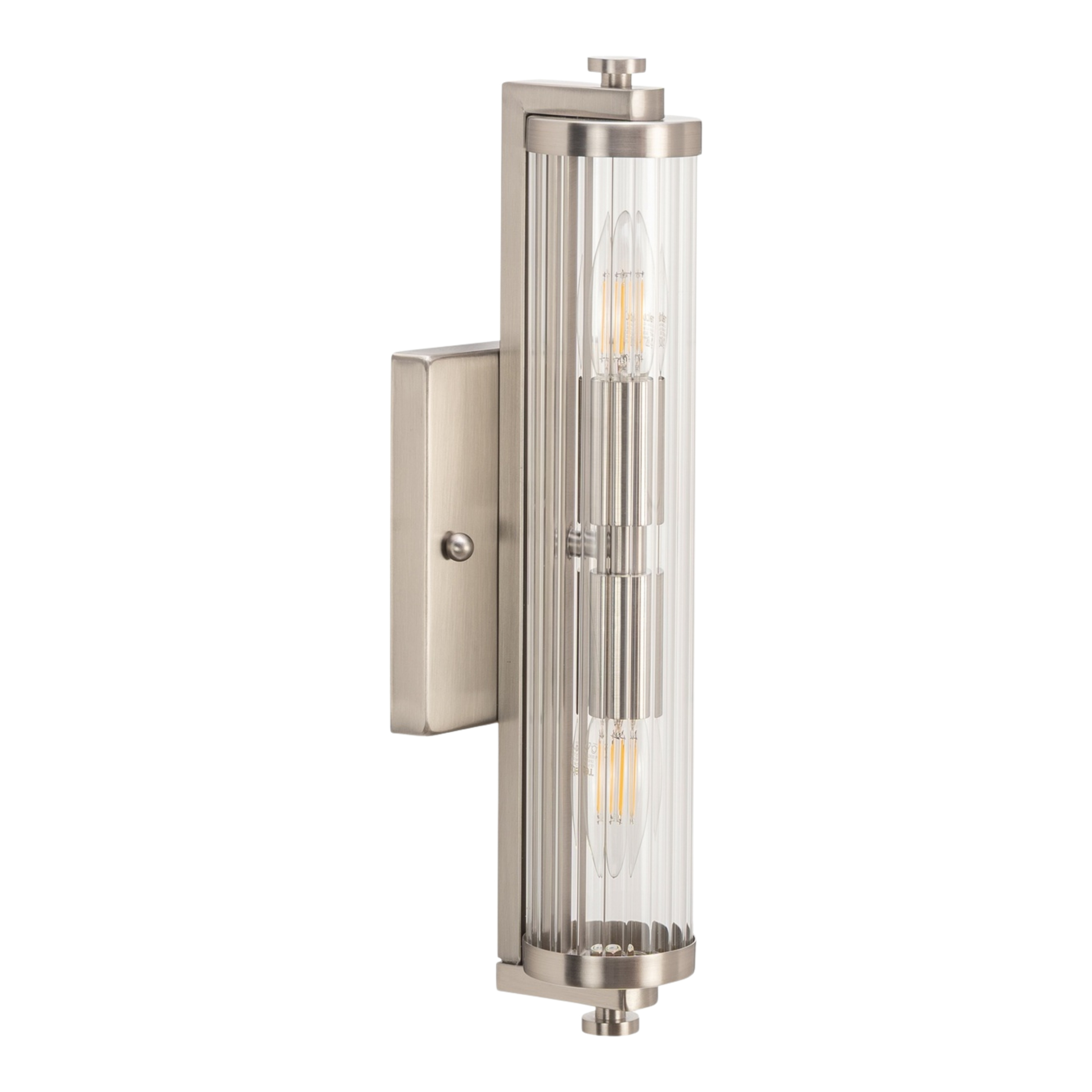 Rockford 2 Light Minimalist Wall Light - Brushed Nickel