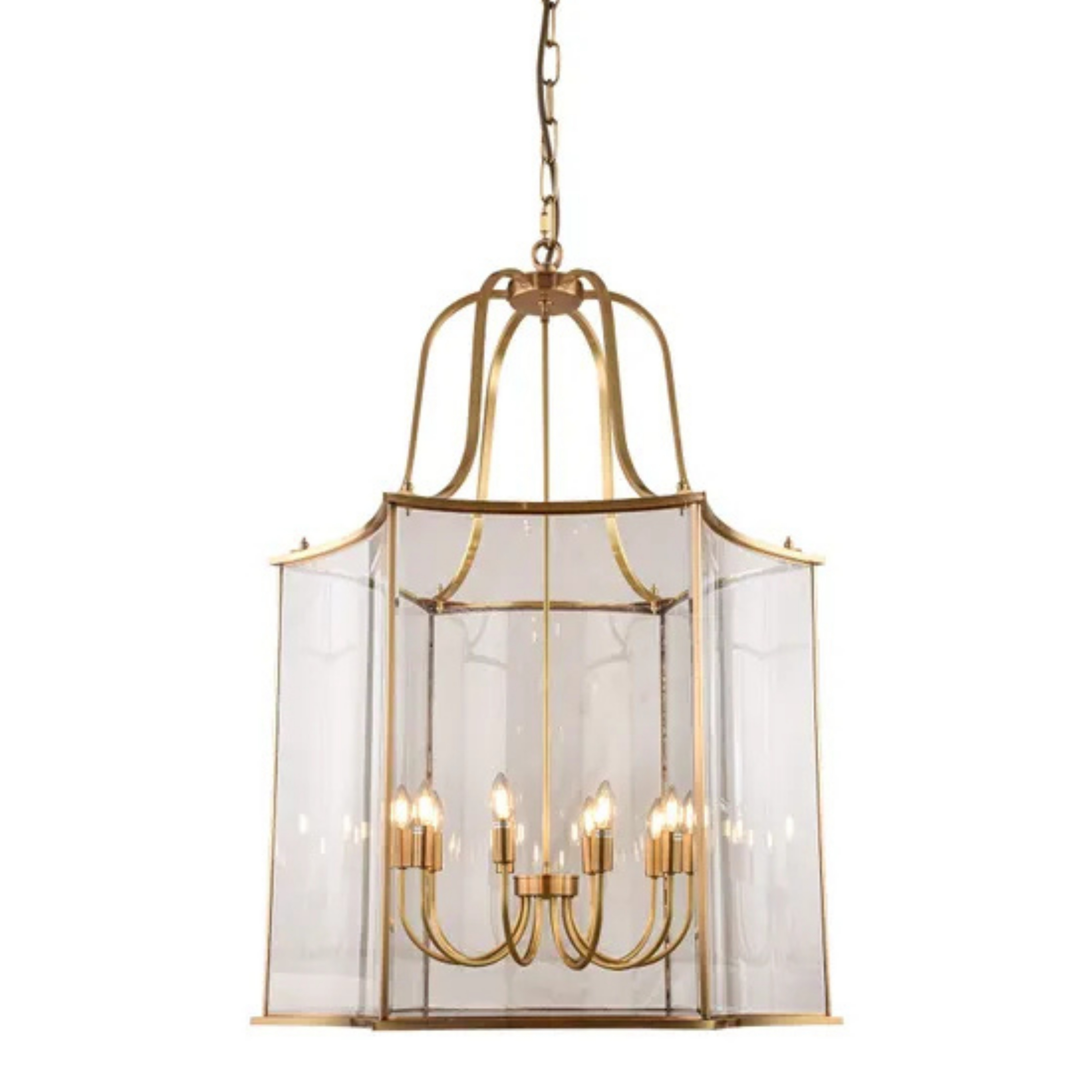 Brentwood Gold Clear Glass Traditional Pendant Light