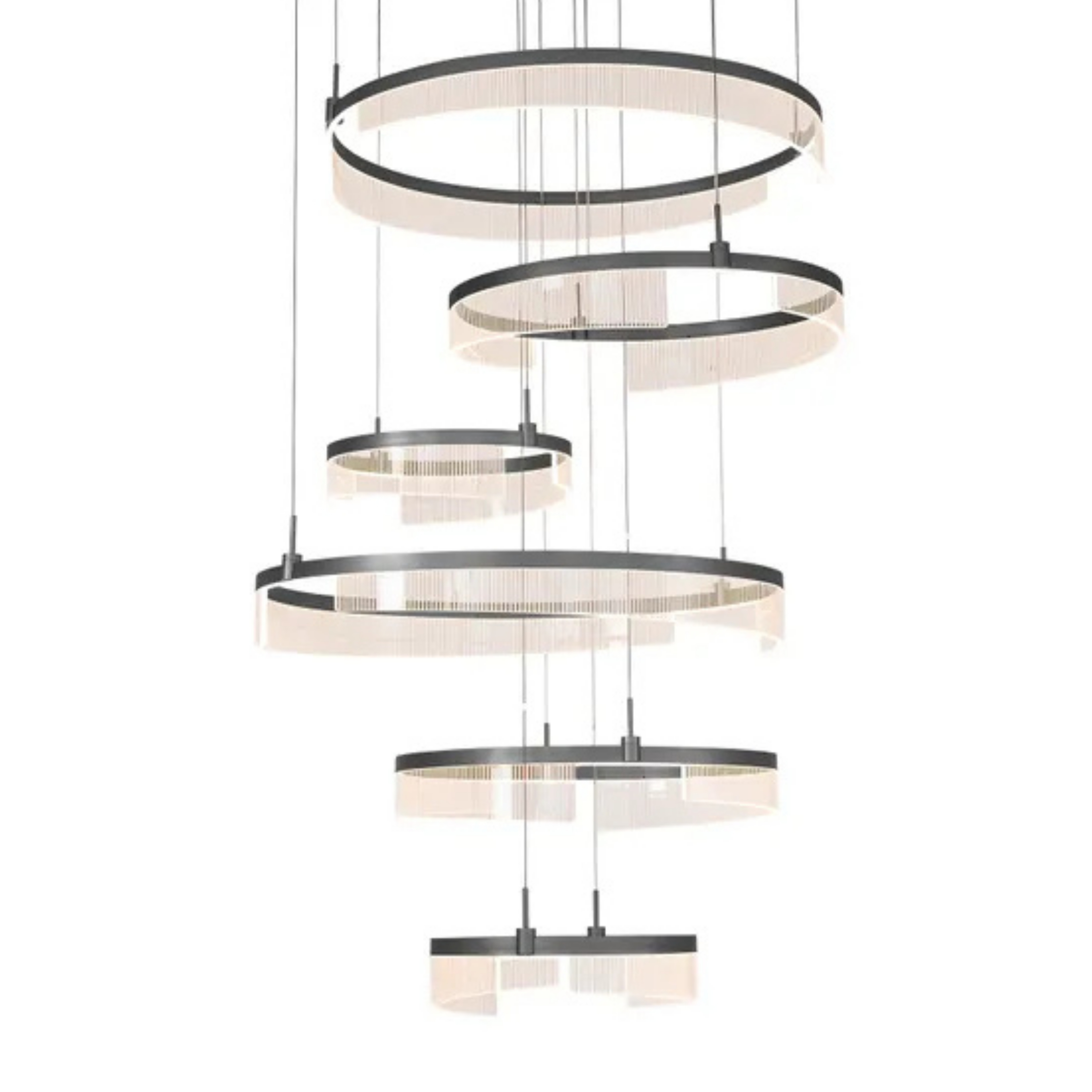 Lando Black 6 Ring 3CCT LED Cluster Pendant