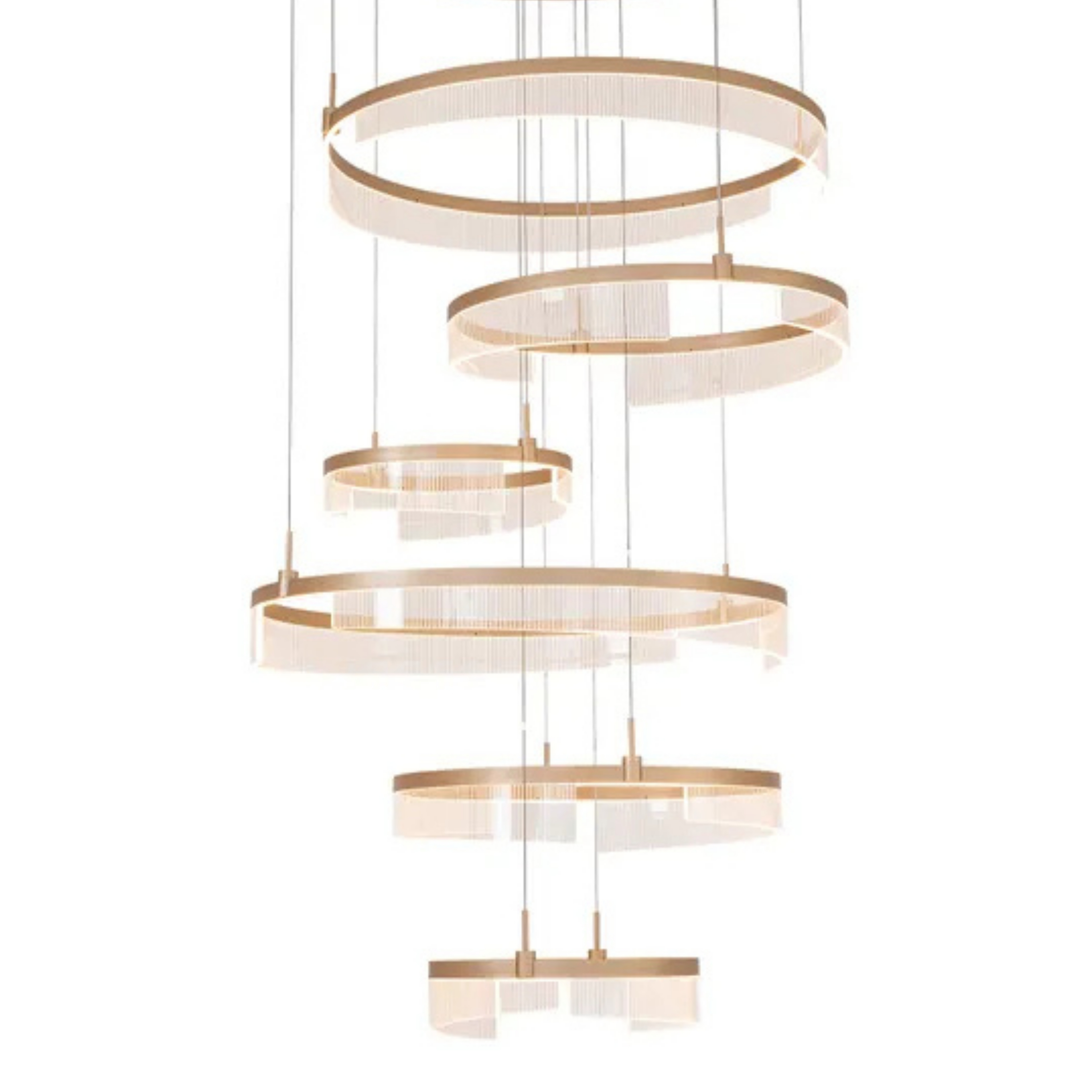 Lando Gold 6 Ring 3CCT LED Cluster Pendant