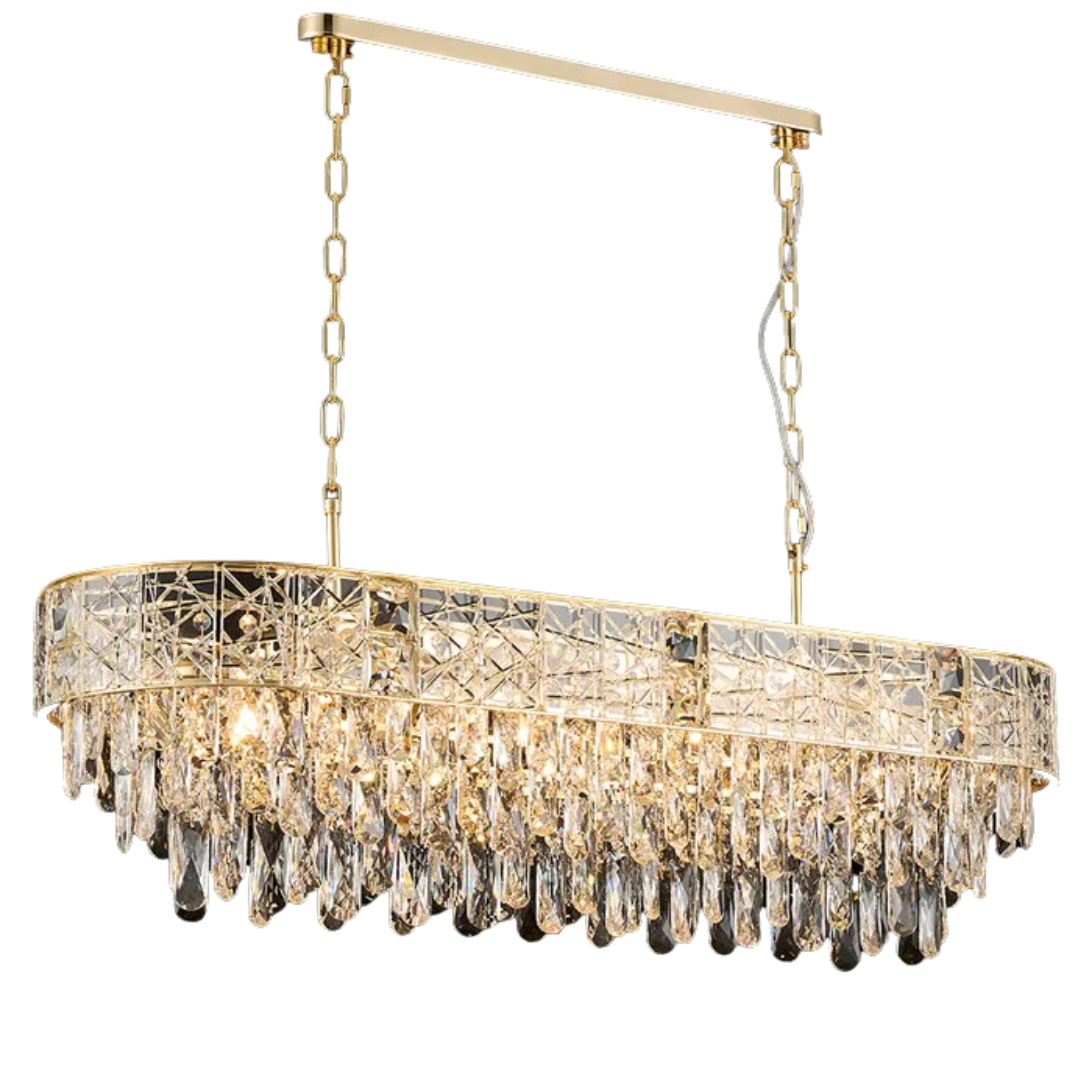 Flynn Crystal Gold Linear Pendant Light