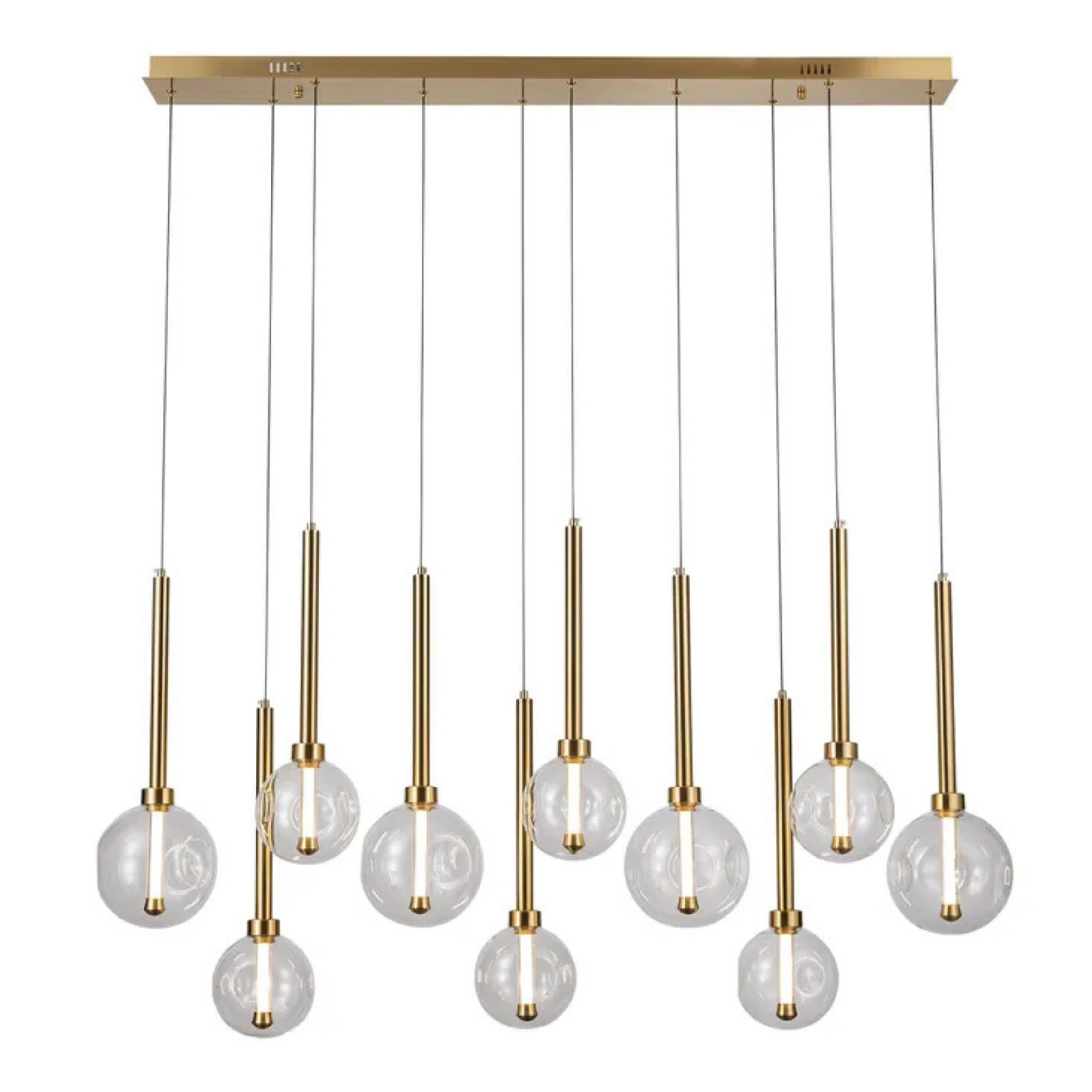 Meteor 10 Glass Orb Linear Pendant Light