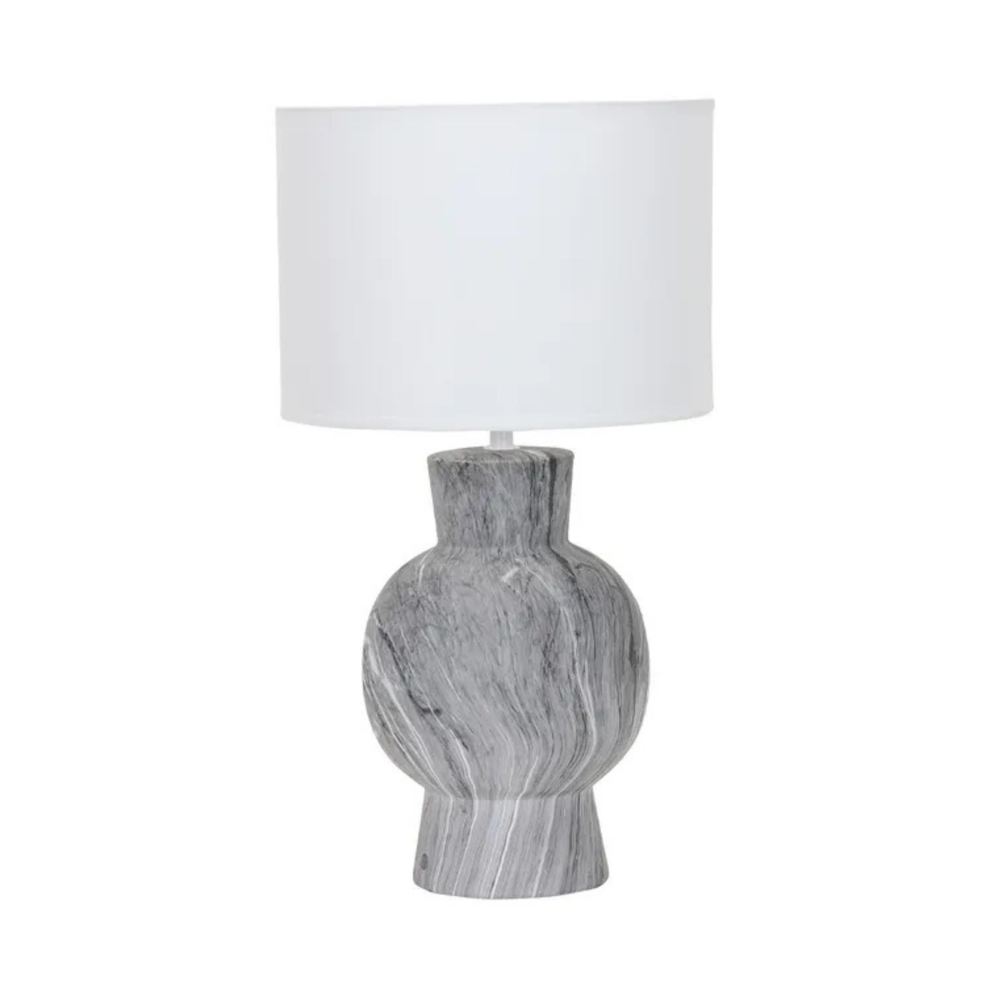 Karina Dark Stone White Shade Ceramic Table Lamp