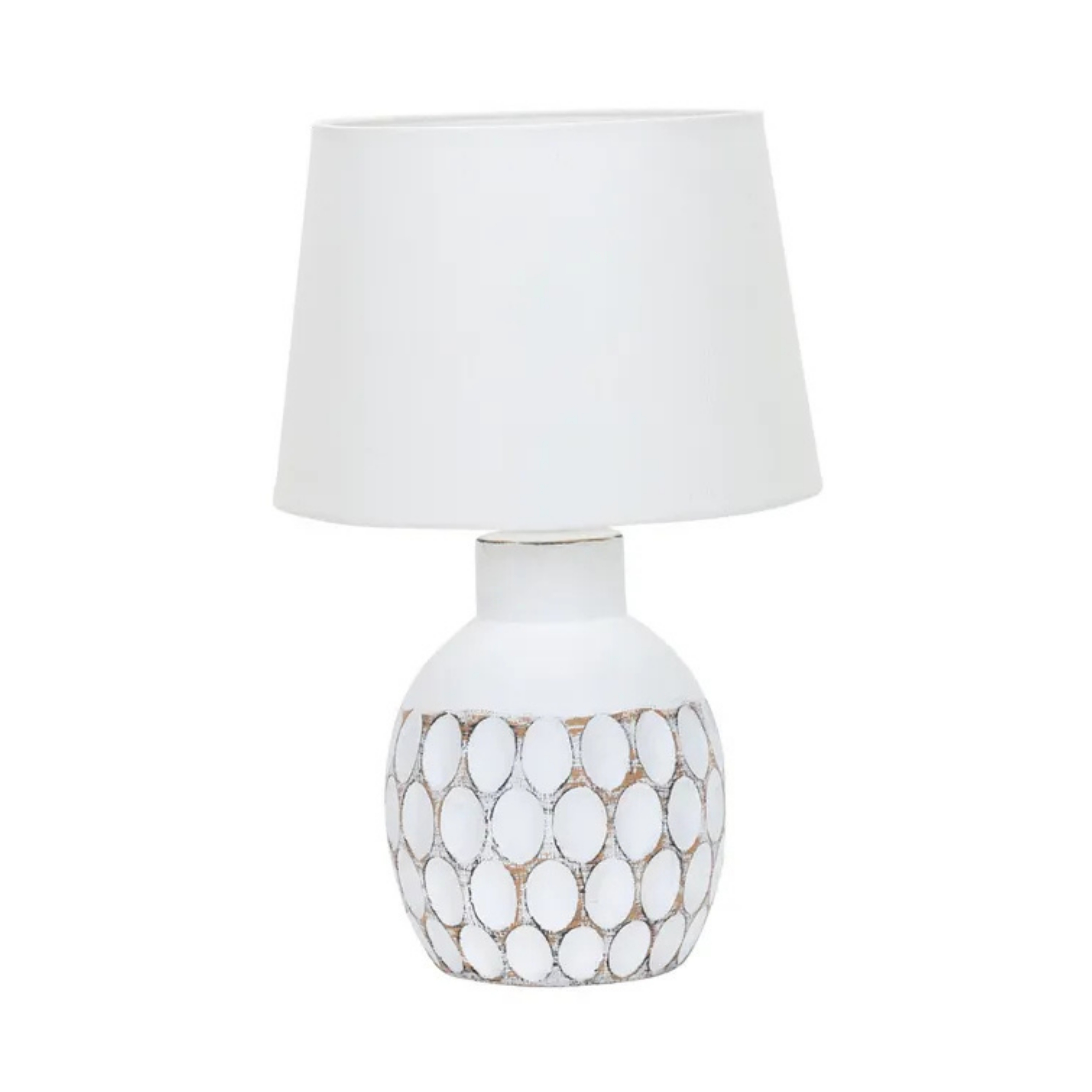 Sam White Oval Textured Ceramic Table Lamp
