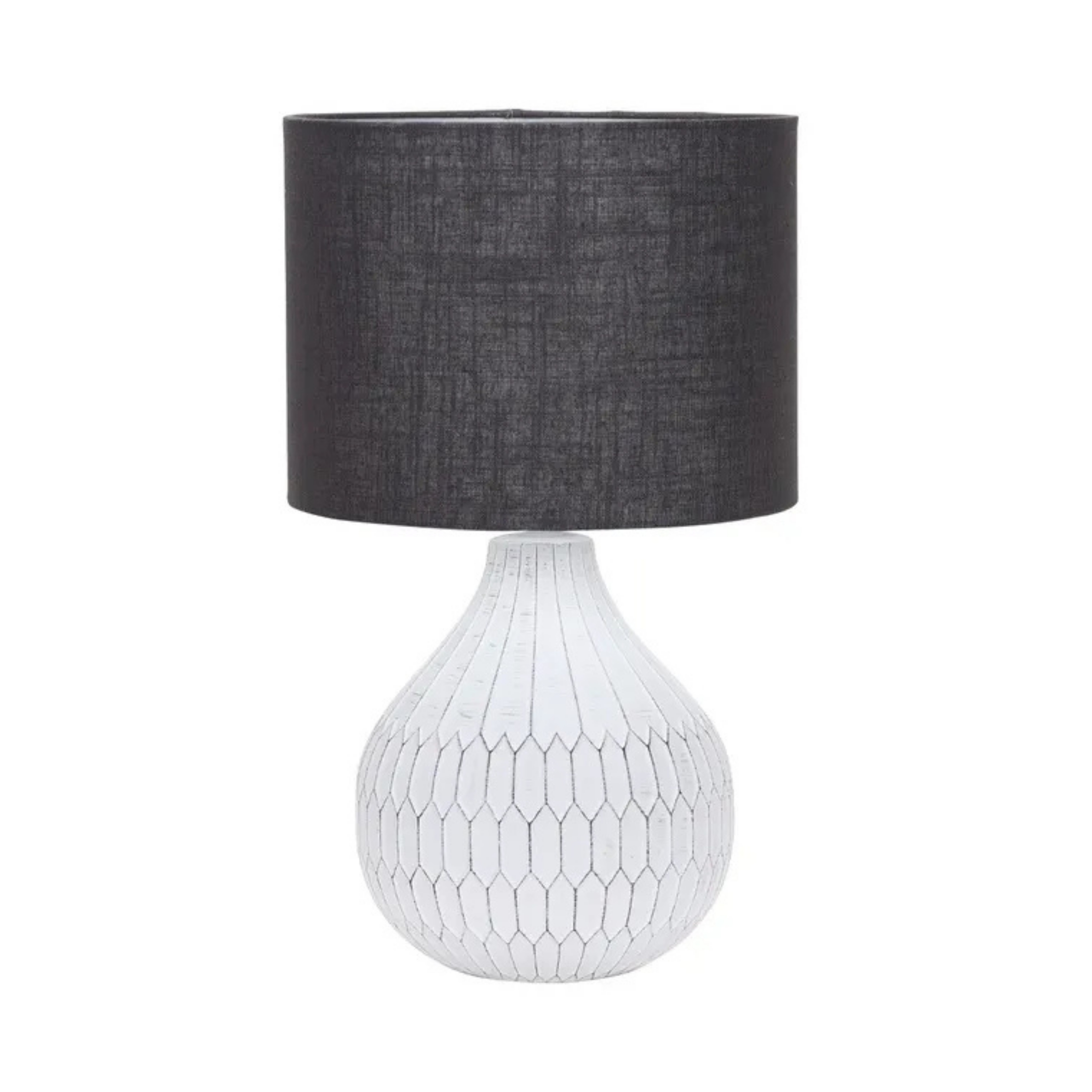 Klay White Honeycomb with Black Shade Table Lamp