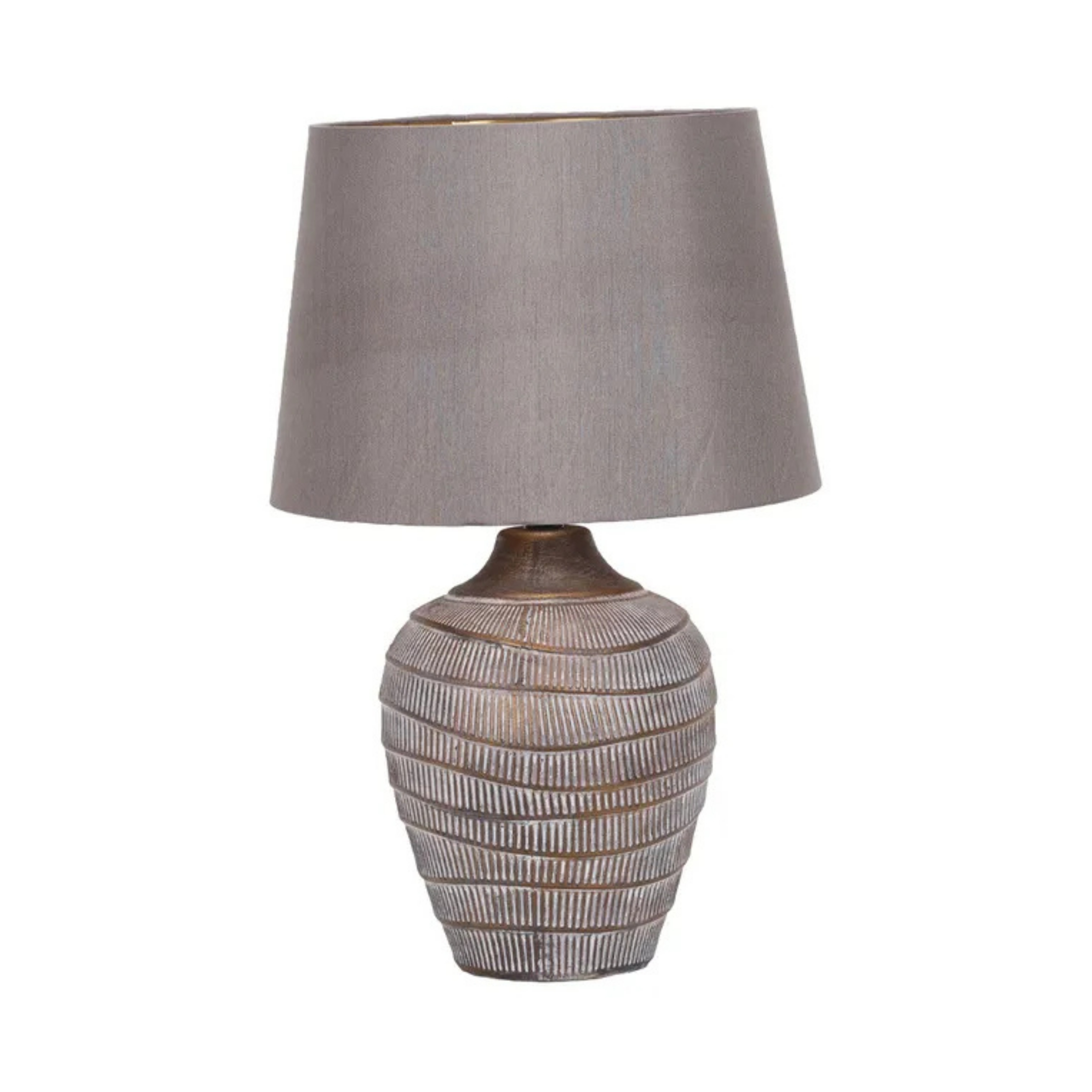 Lena Antique Brass Wavy Textured Ceramic Table lamp