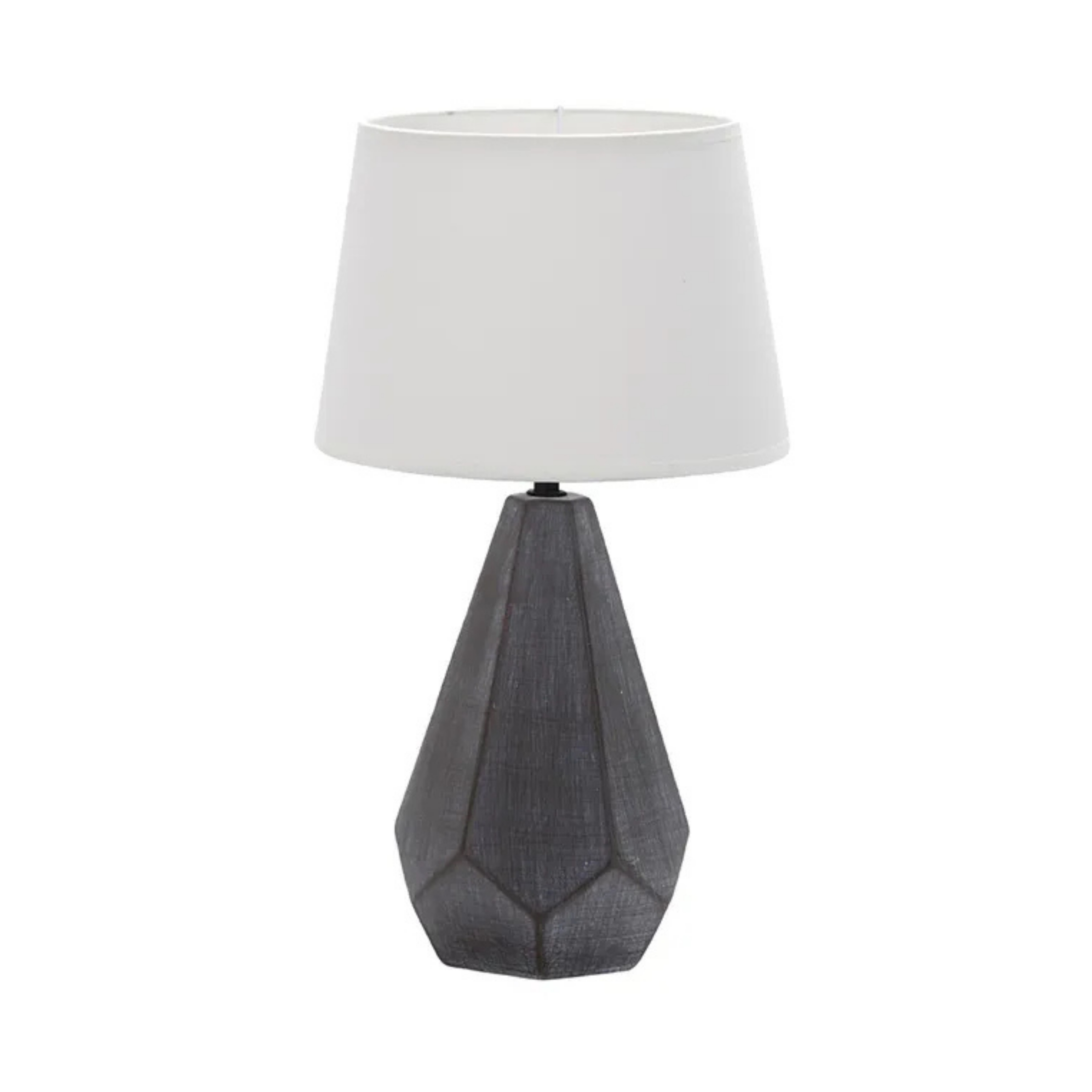 Hera Dark Grey Geometric Ceramic Table Lamp