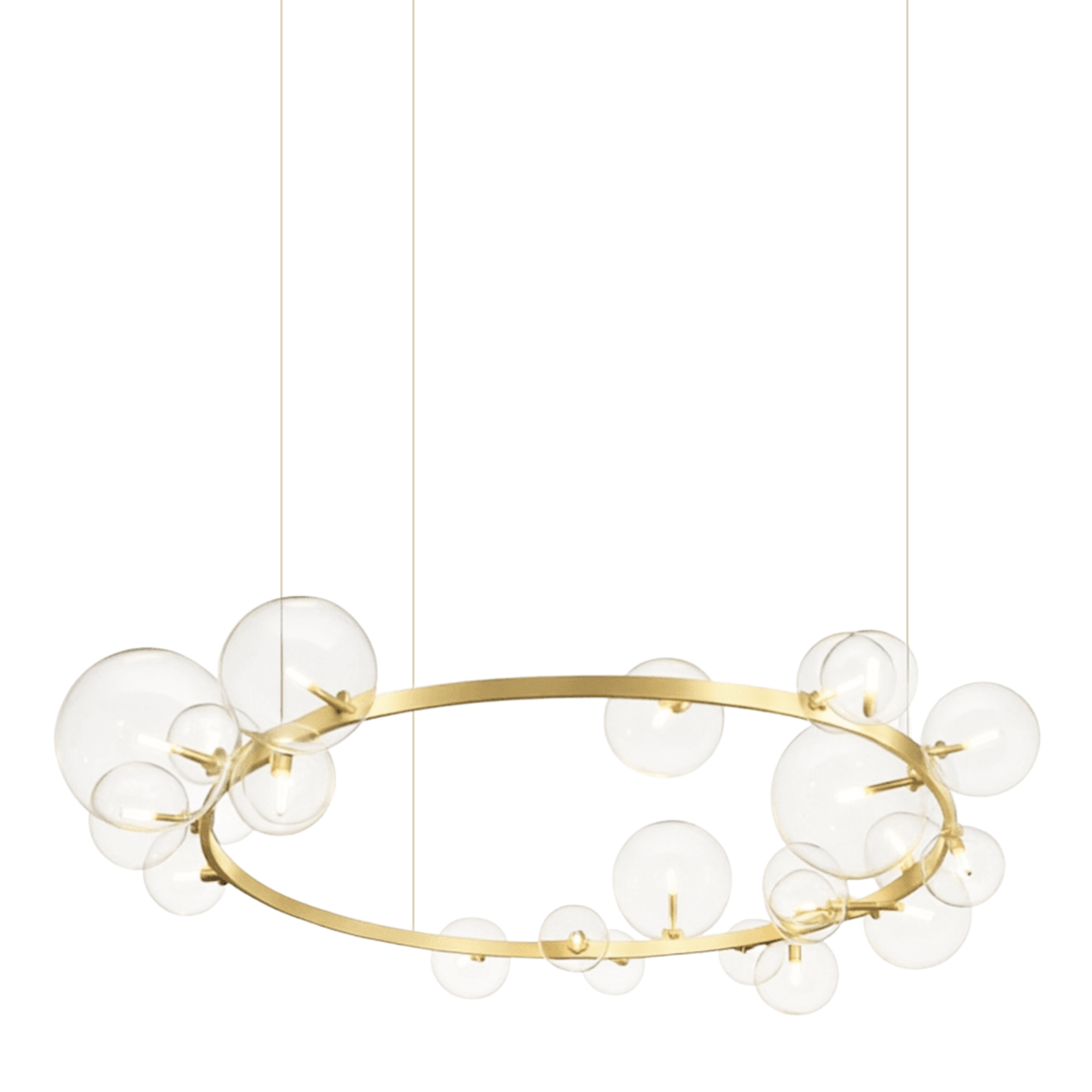 Haley 14 Light Gold Ring Clear Glass Pendant