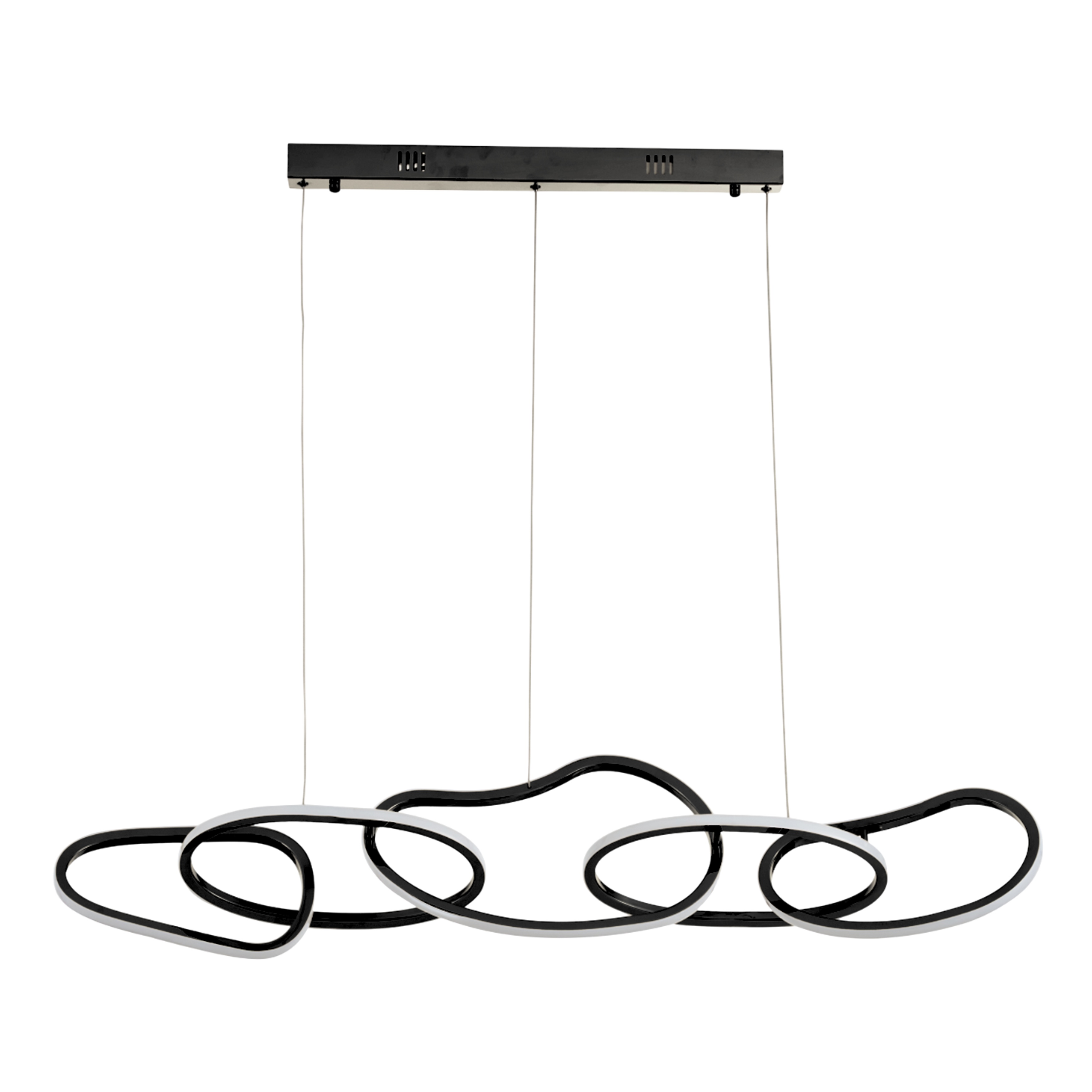 Ripple Black Puddle Abstract Linear LED Chandelier