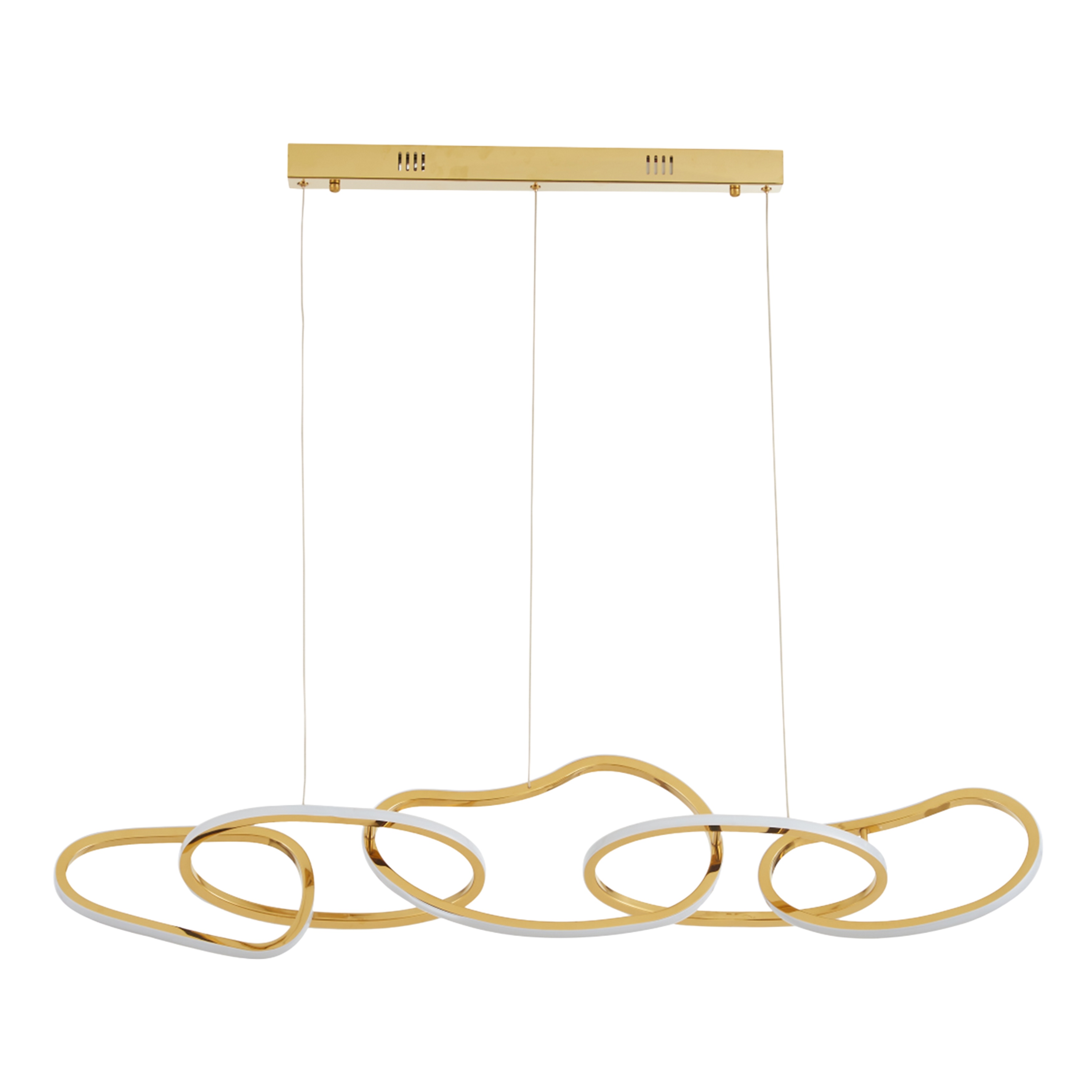 Ripple Gold Puddle Abstract Linear LED Chandelier
