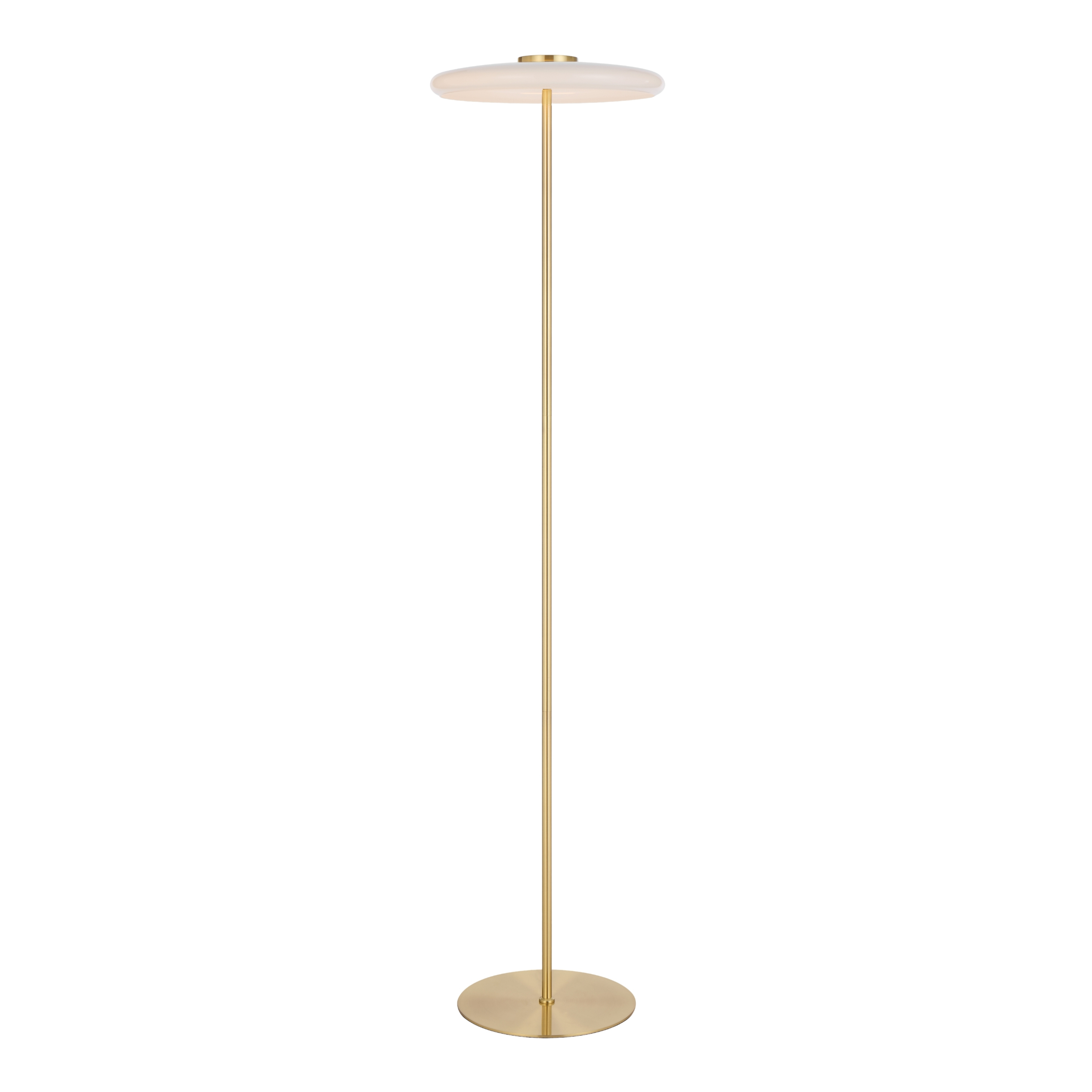 Carisse Opal Glass Minimalist Brass LED Floor Lamp