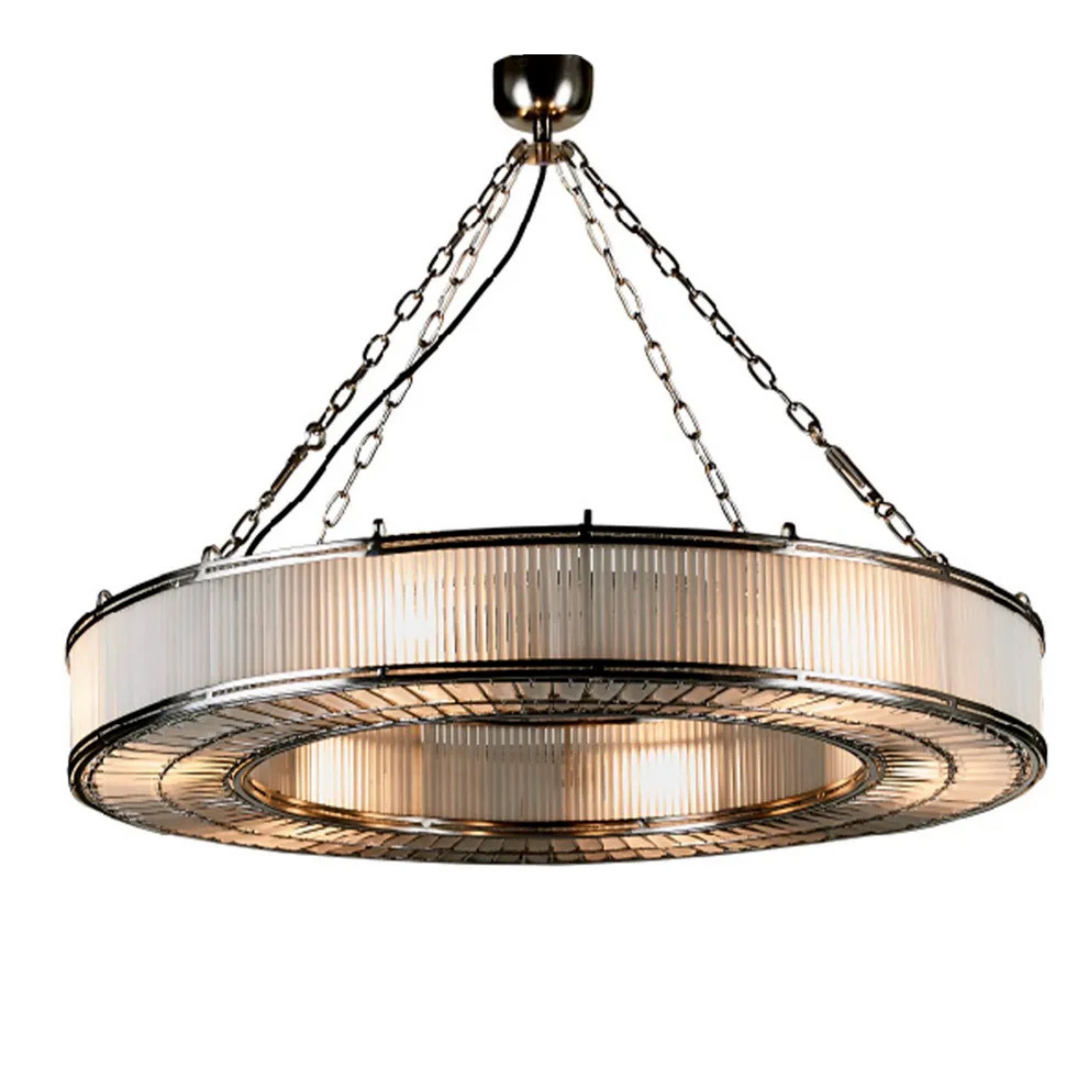 Monaco Large Glass Metal Pendant Light Chandelier
