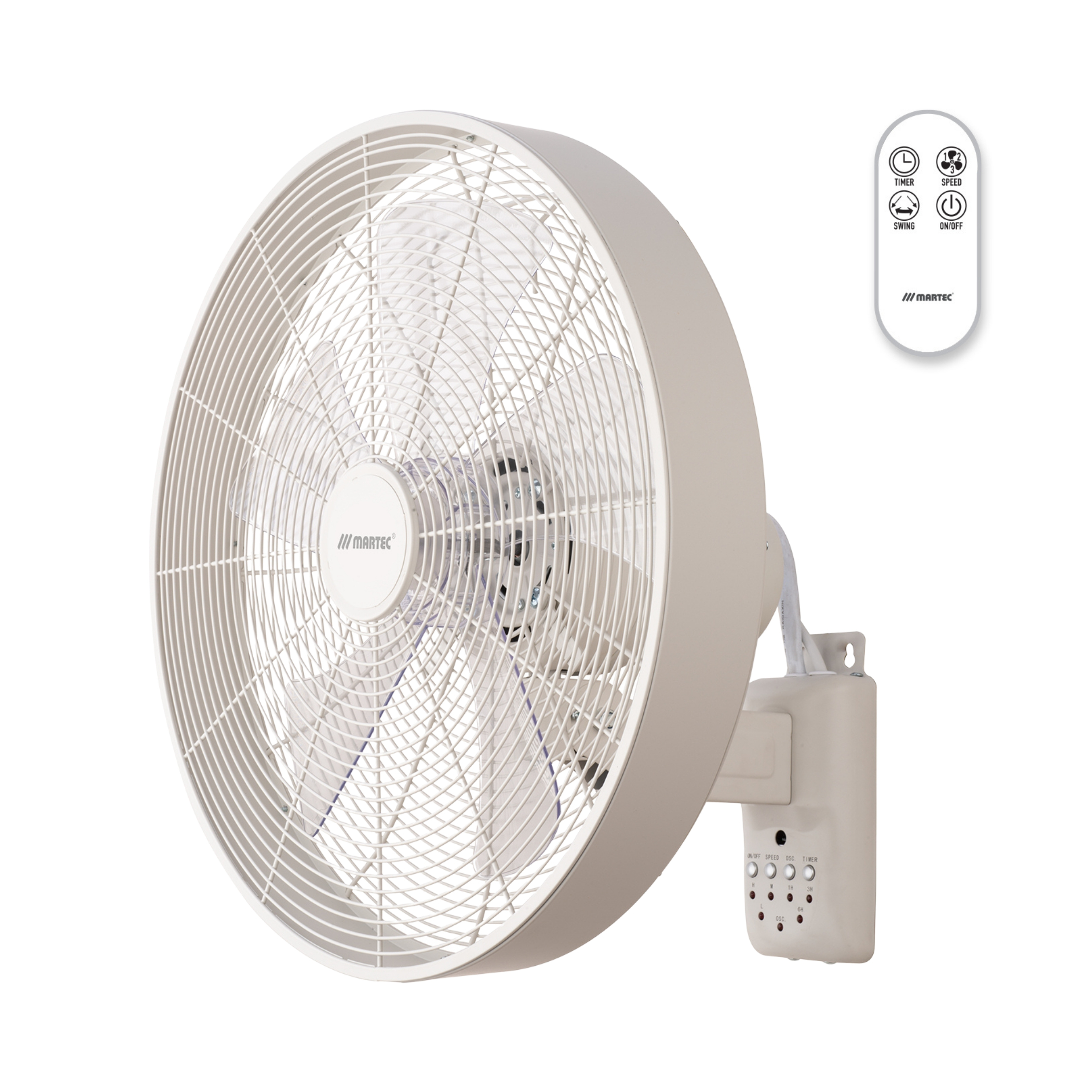 Como 16 AC Wall Fan with Remote - Matt White