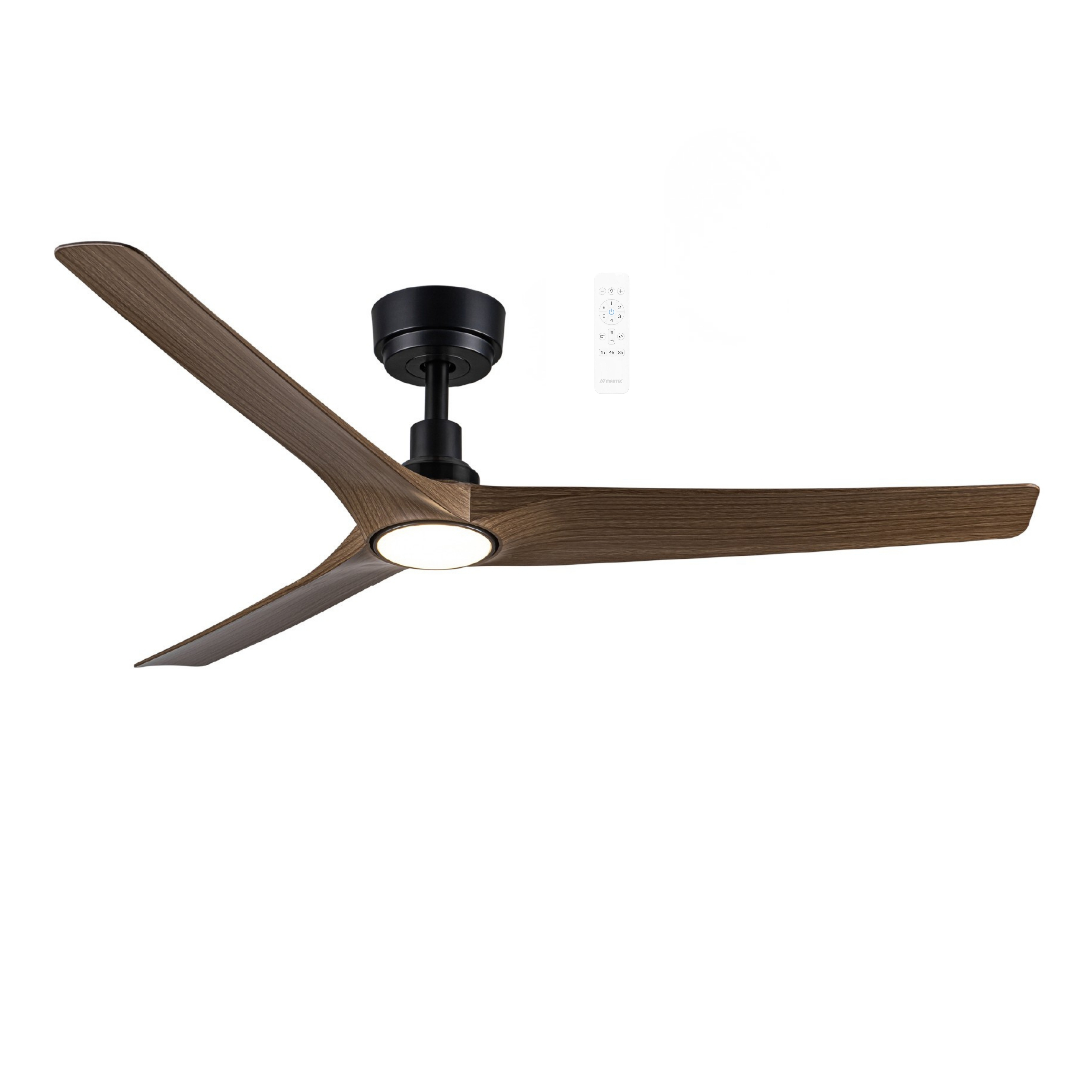 Cordoba 52 Smart DC Ceiling Fan with LED and Remote - Matt Black & Walnut