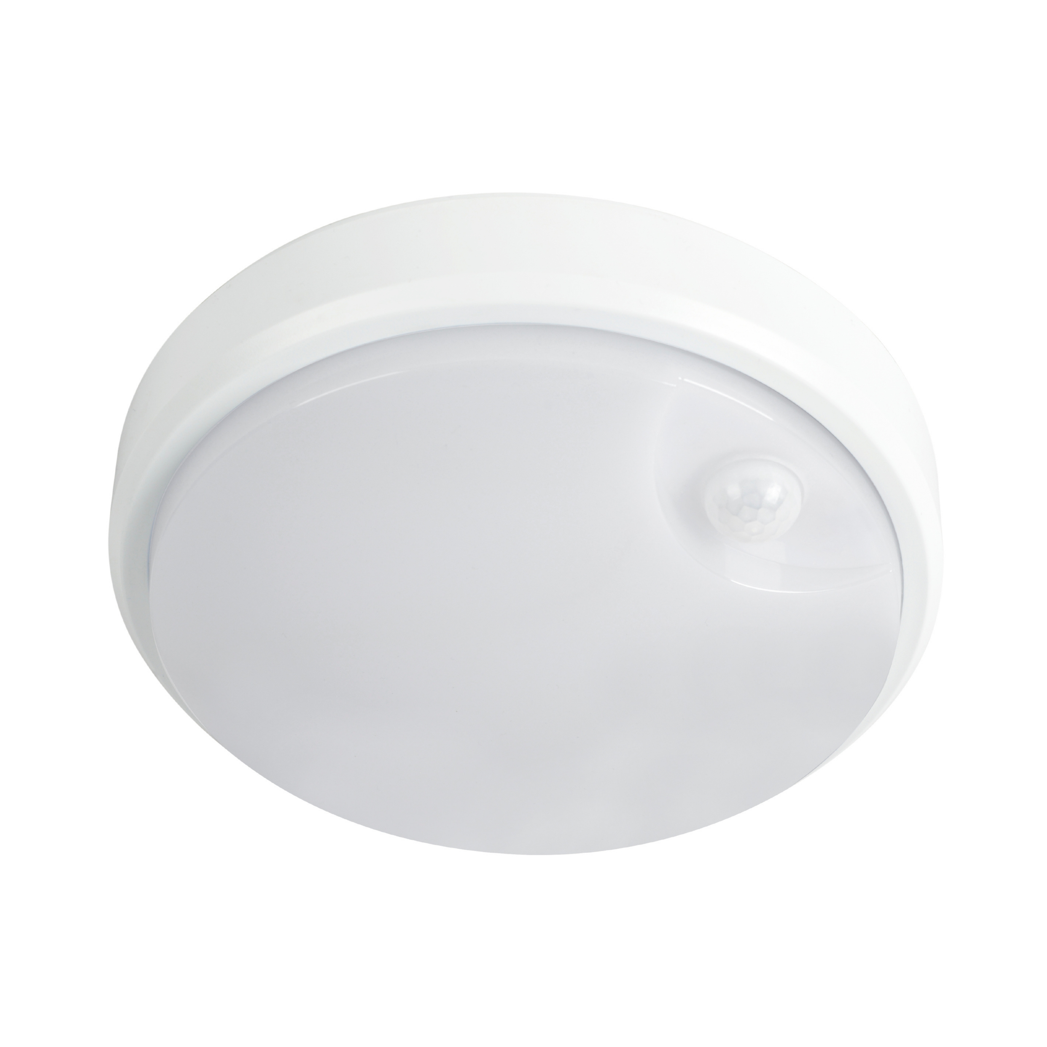 Cove White Tricolour Round LED Bunker with Sensor