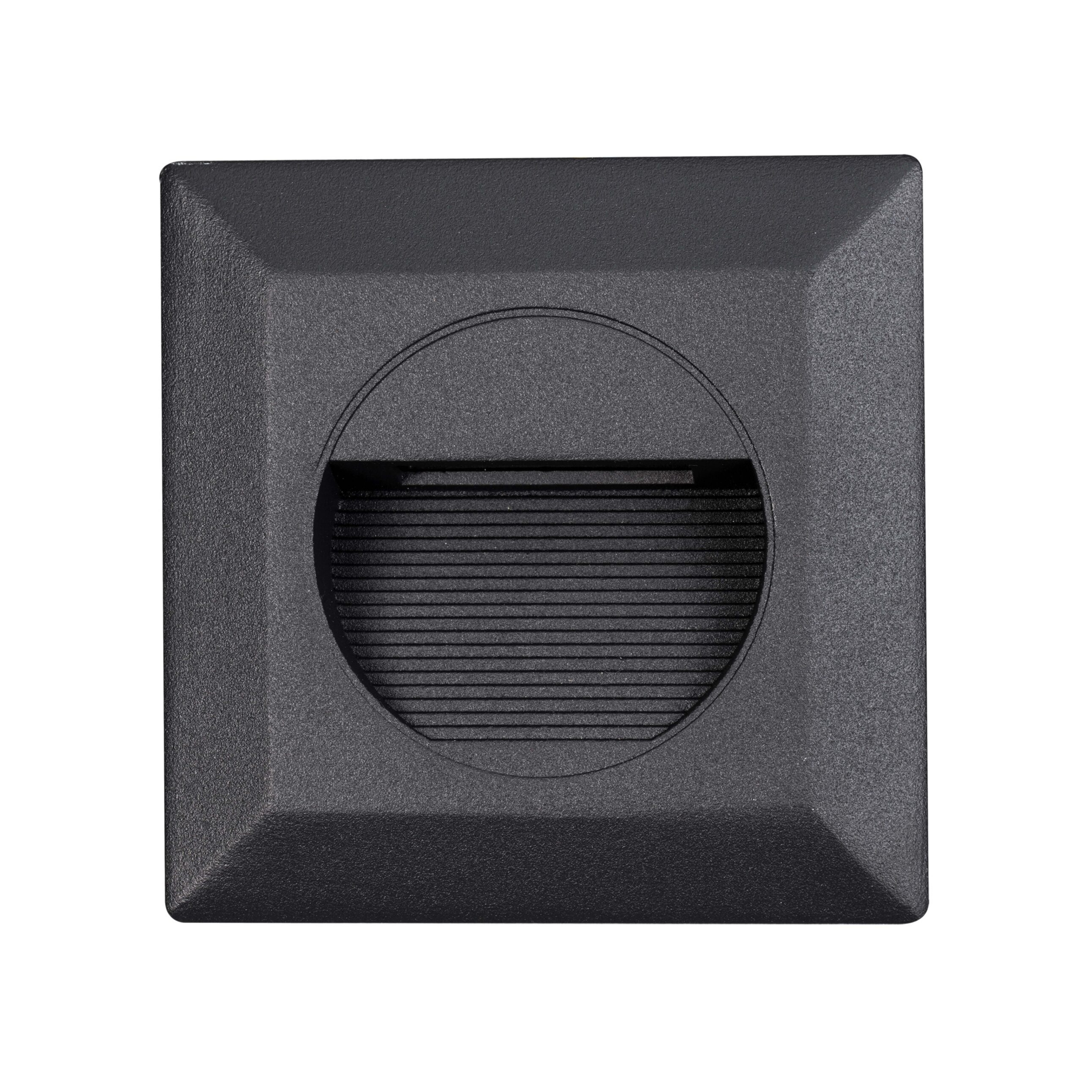 Quattro Recessed Square Tricolour LED Step Light - Black