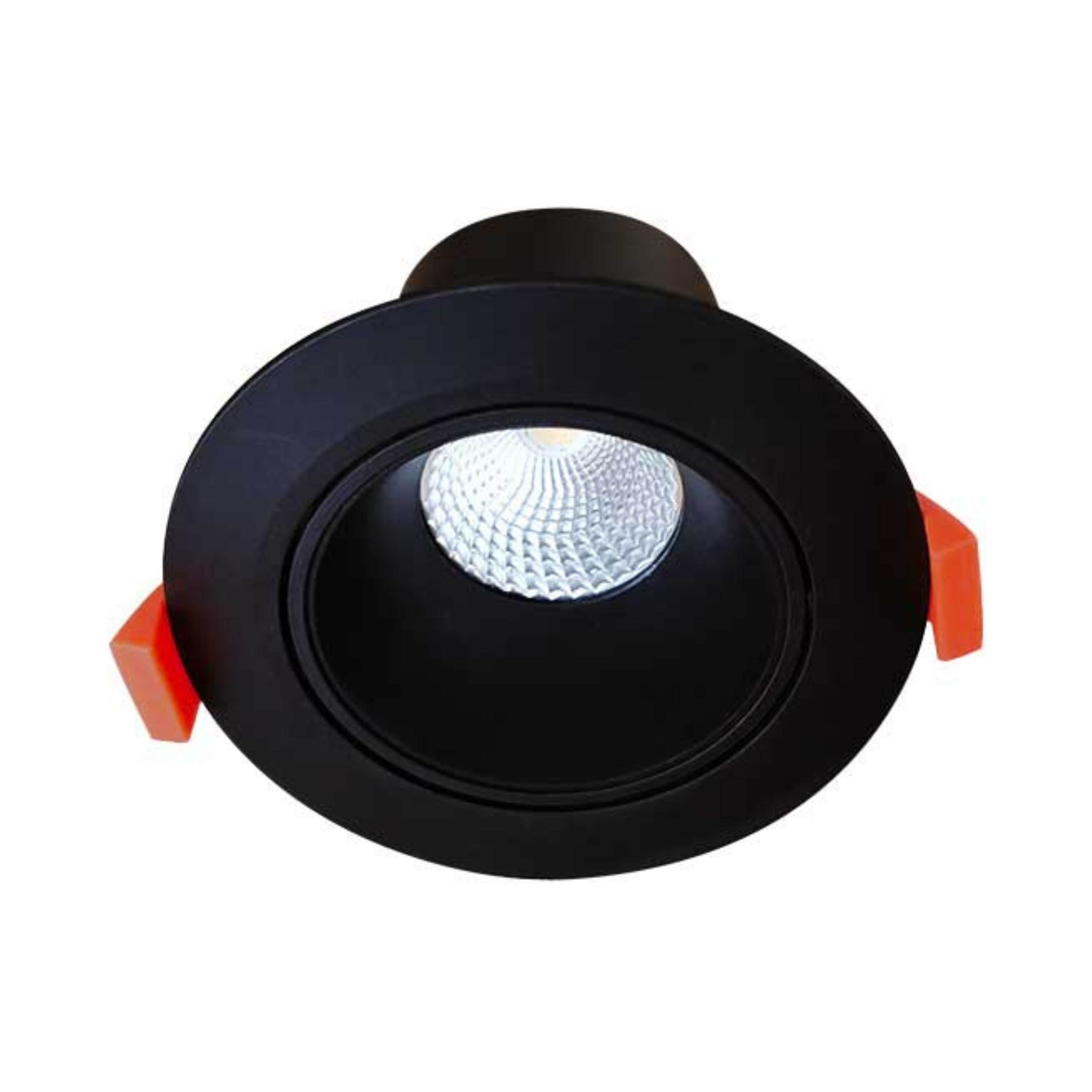 Rex 9W Tricolour Recessed Gimbal LED Downlight - Matt Black