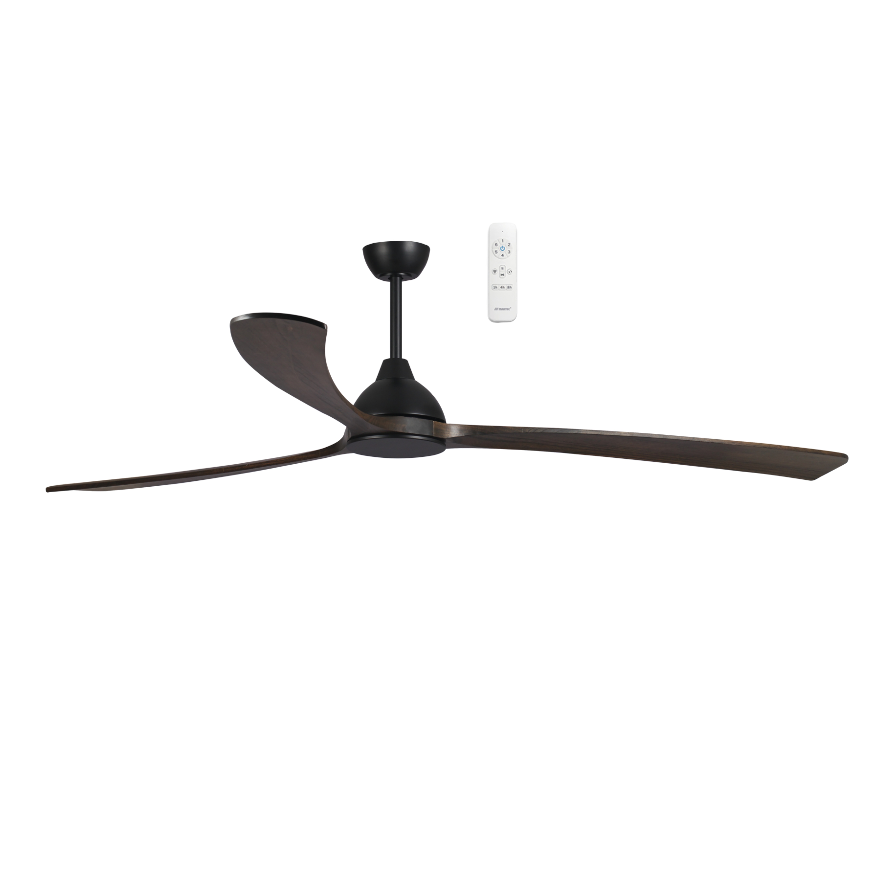 Norfolk Aero Smart DC Ceiling Fan with Remote - Matt Black & Walnut