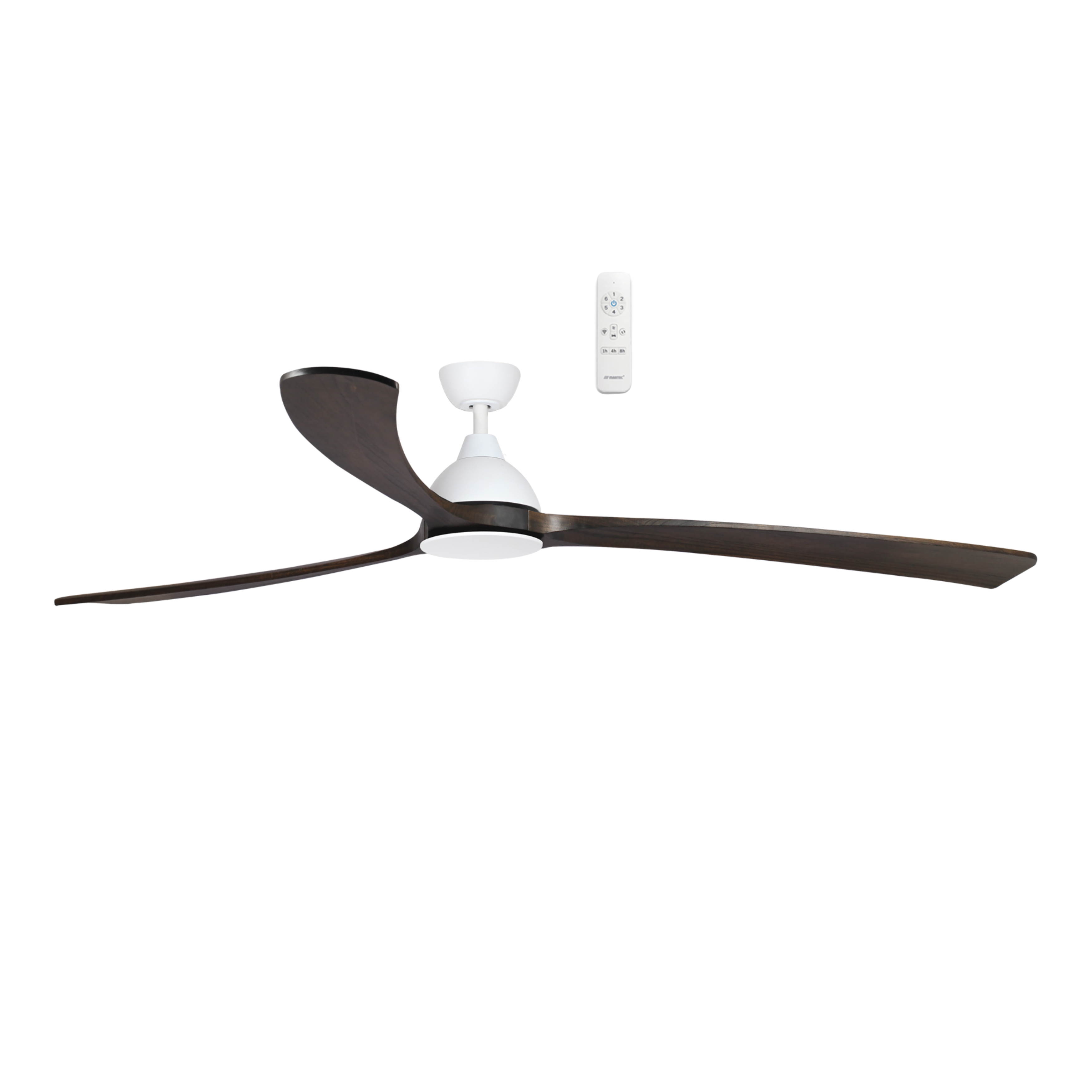 Norfolk Aero Smart DC Ceiling Fan with Remote - Matt White & Walnut