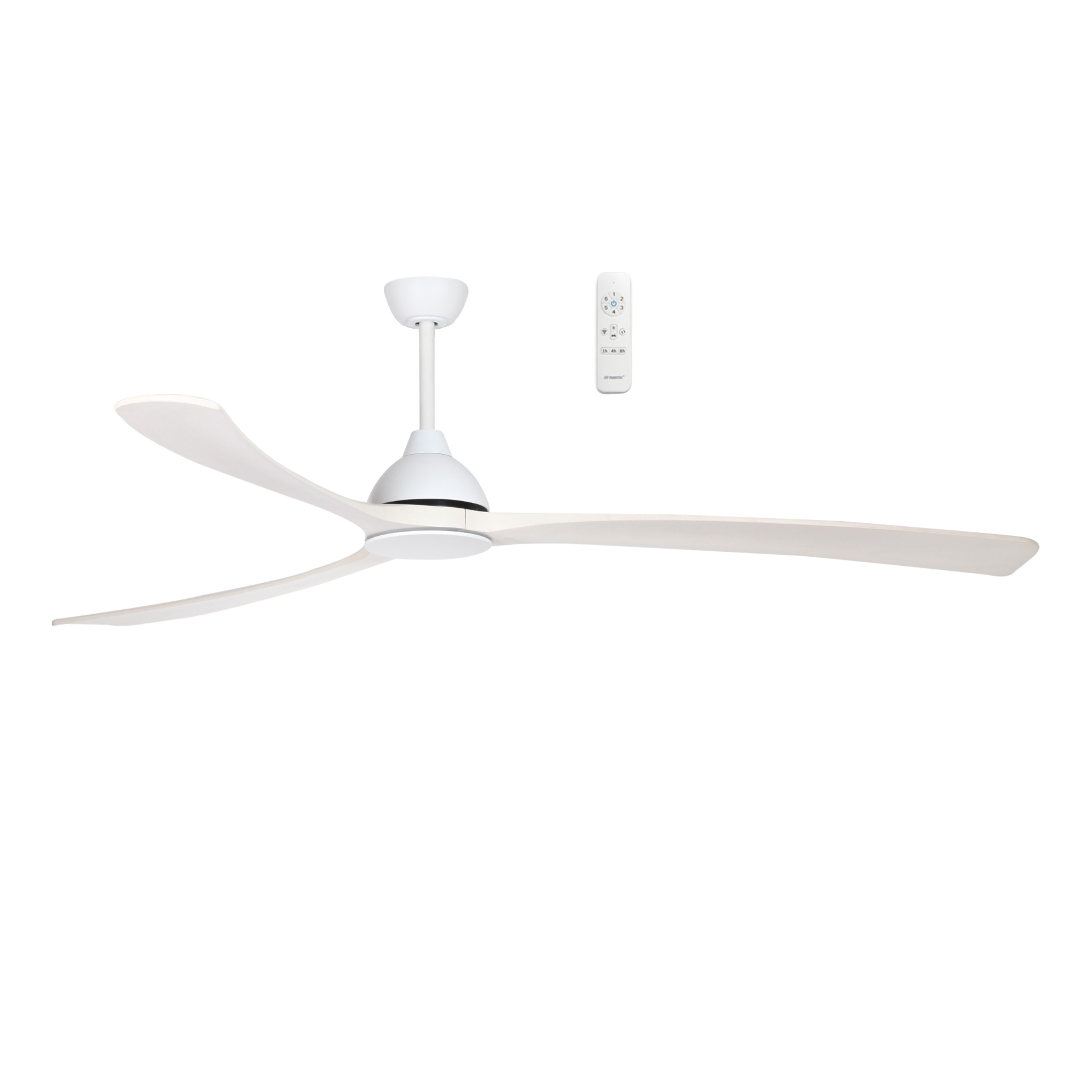 Norfolk Aero Smart DC Ceiling Fan with Remote - Matt White & White Wash