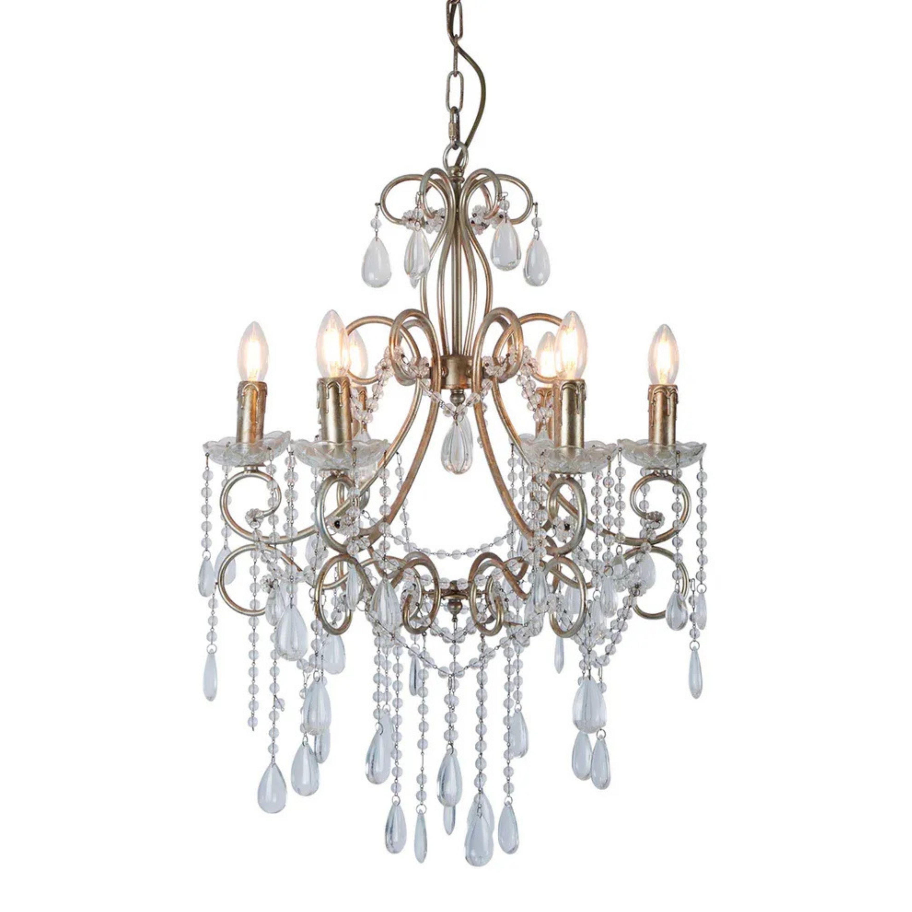 Raphael Antique Silver 6 Light Chandelier